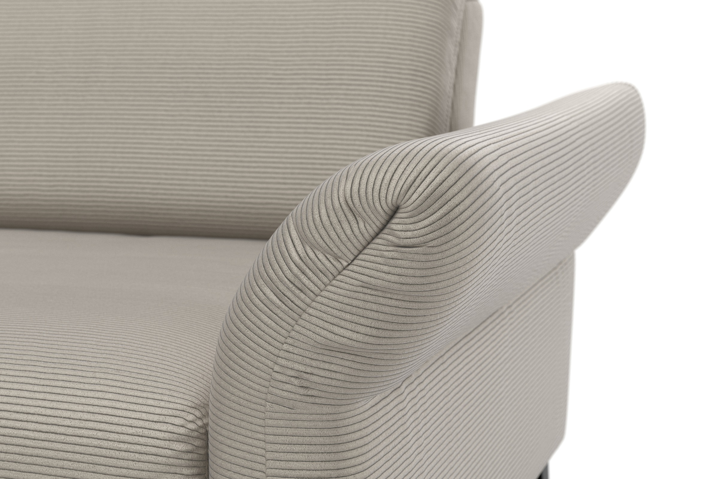 INOSIGN Ecksofa »Coco L-Form«, Sitztiefen-, Arm- und Kopfteilverstellung, Cord-Bezug, Fußhöhe 15 cm