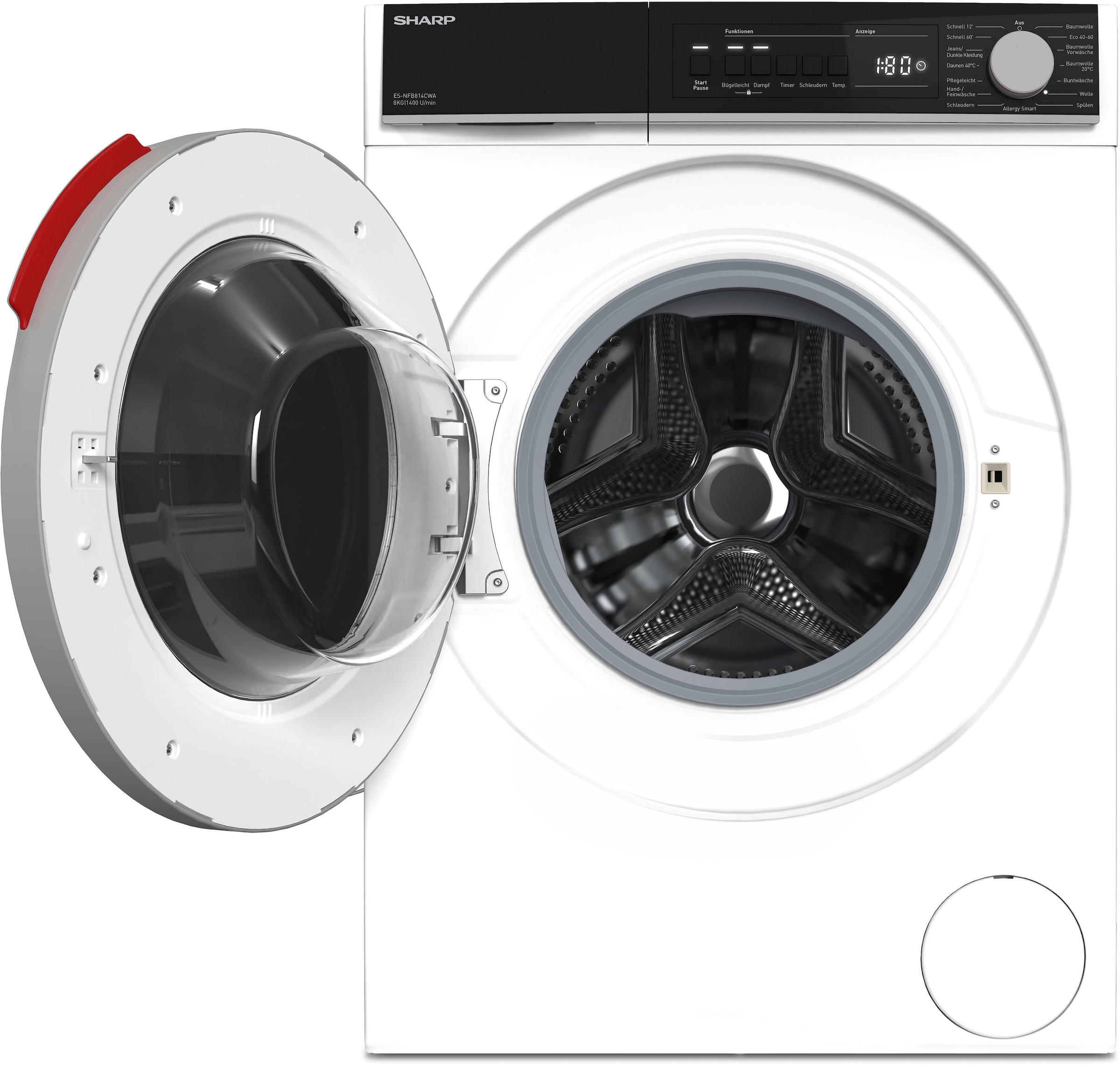 Sharp Waschmaschine »ES-NFB814CWA-DE«, 8 kg, 1400 U/min