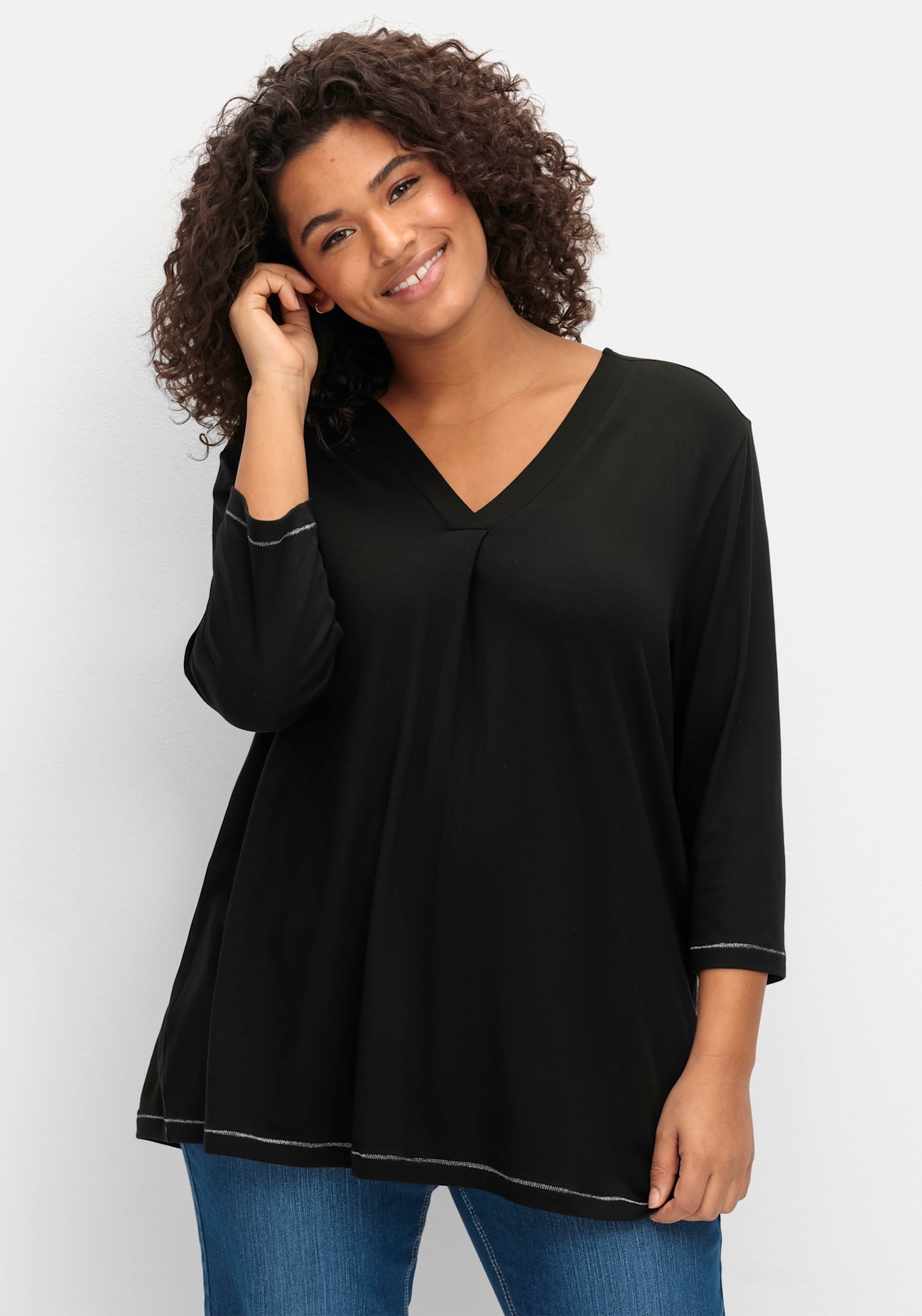 Sheego 3/4-Arm-Shirt »3/4-Arm-Shirt«, (1 tlg.)