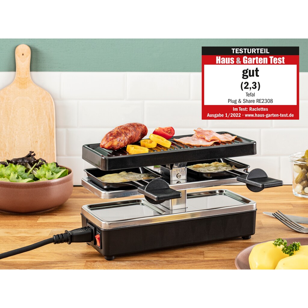 Tefal Raclette »RE2308 Plug & Share«, 2 St. Raclettepfännchen, 400 W