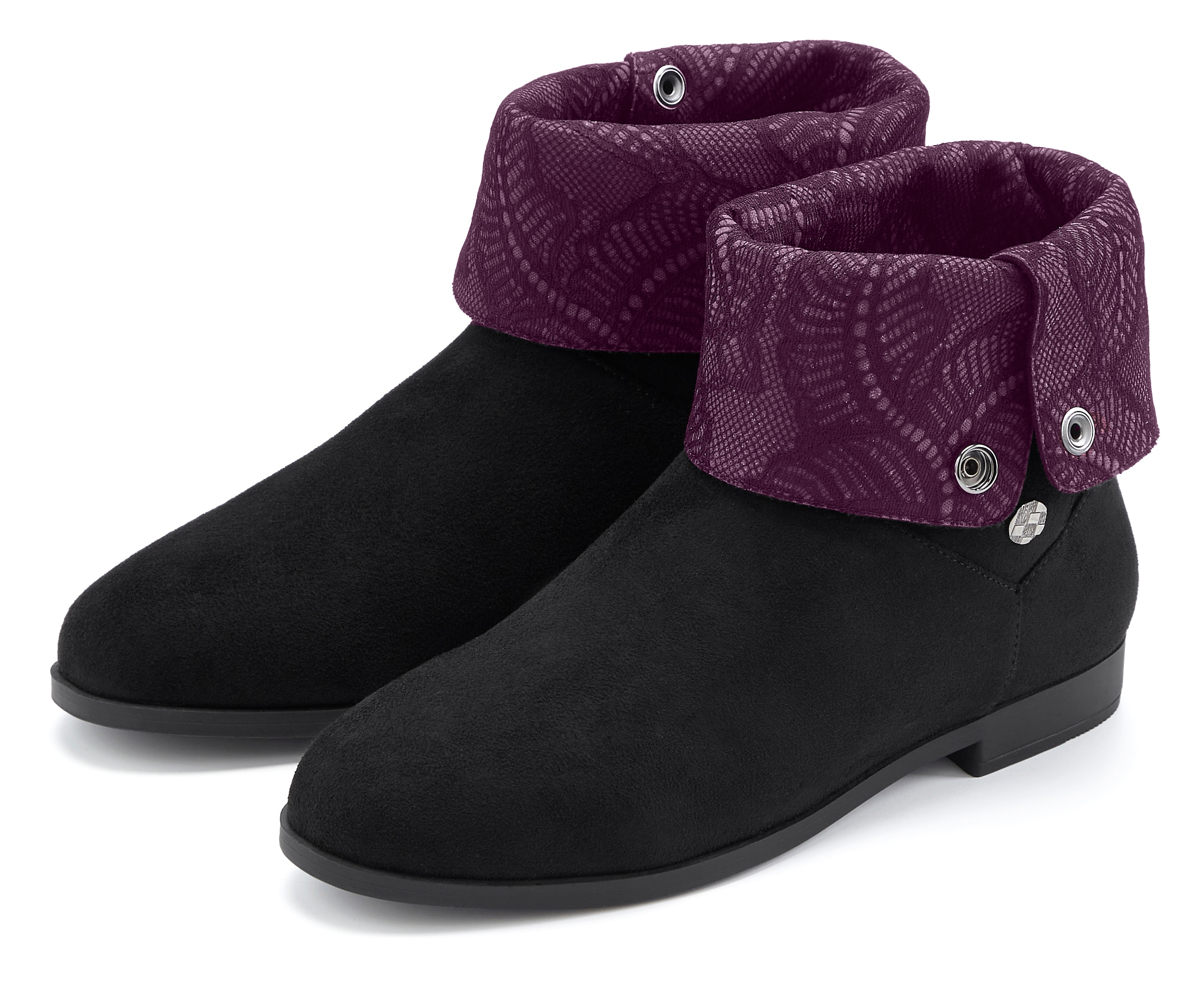 LASCANA Stiefelette mit Knöpfen zum individuellen Verstellen VEGAN
