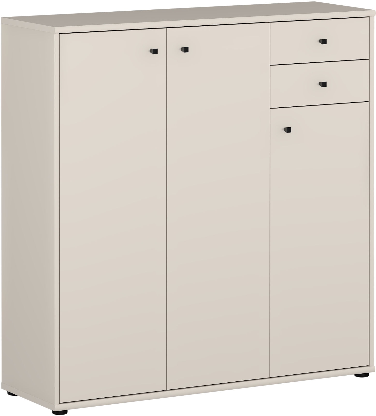 FORTE Kommode "Tempra, Kommode, 3 Türen, 2 Schubkästen, viel Stauraum" B/H/T 108,8/111,1/34,8 cm