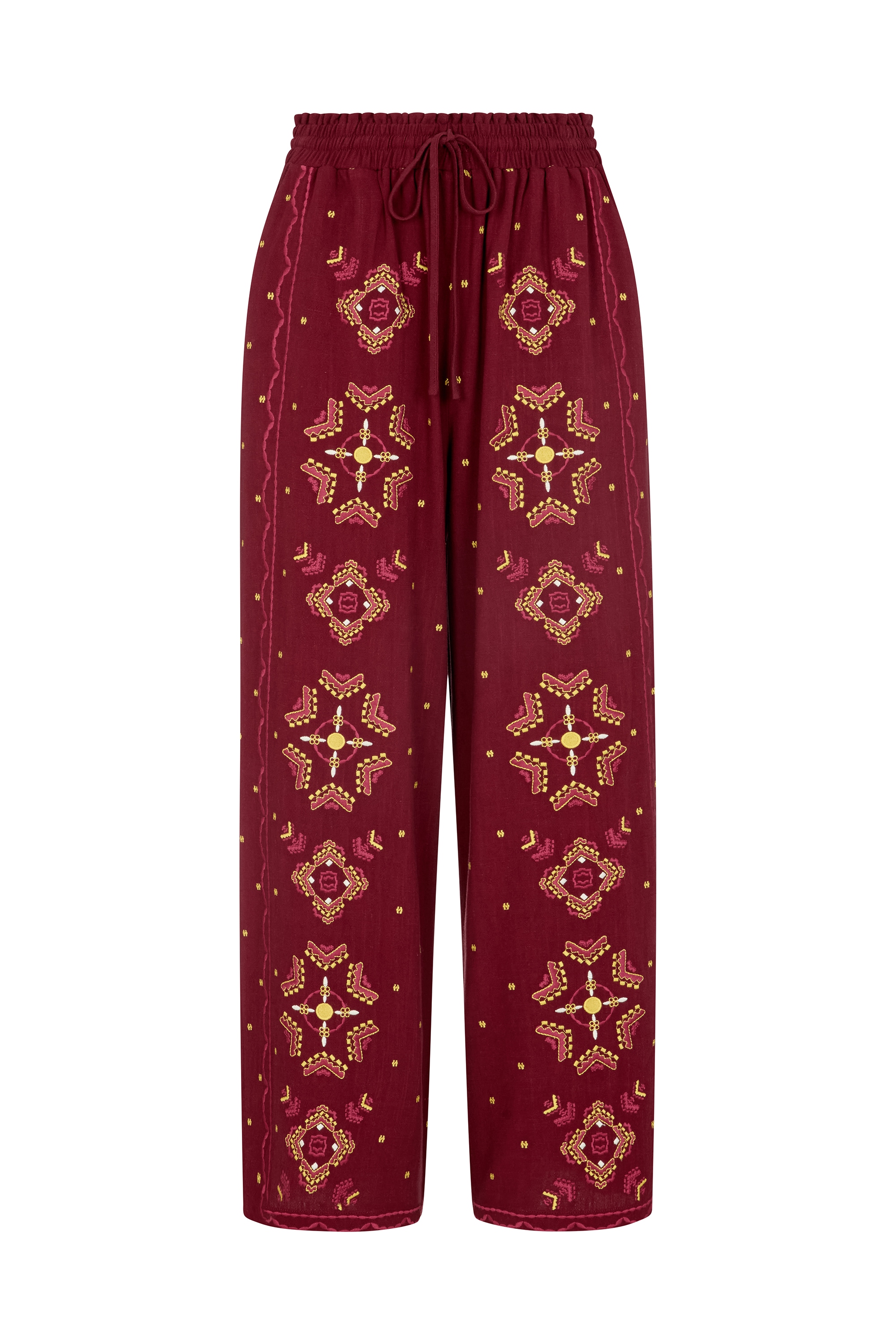 RAFFYA Jerseyhose "Penny Wide Leg Embroidered Trouser Damen" günstig online kaufen