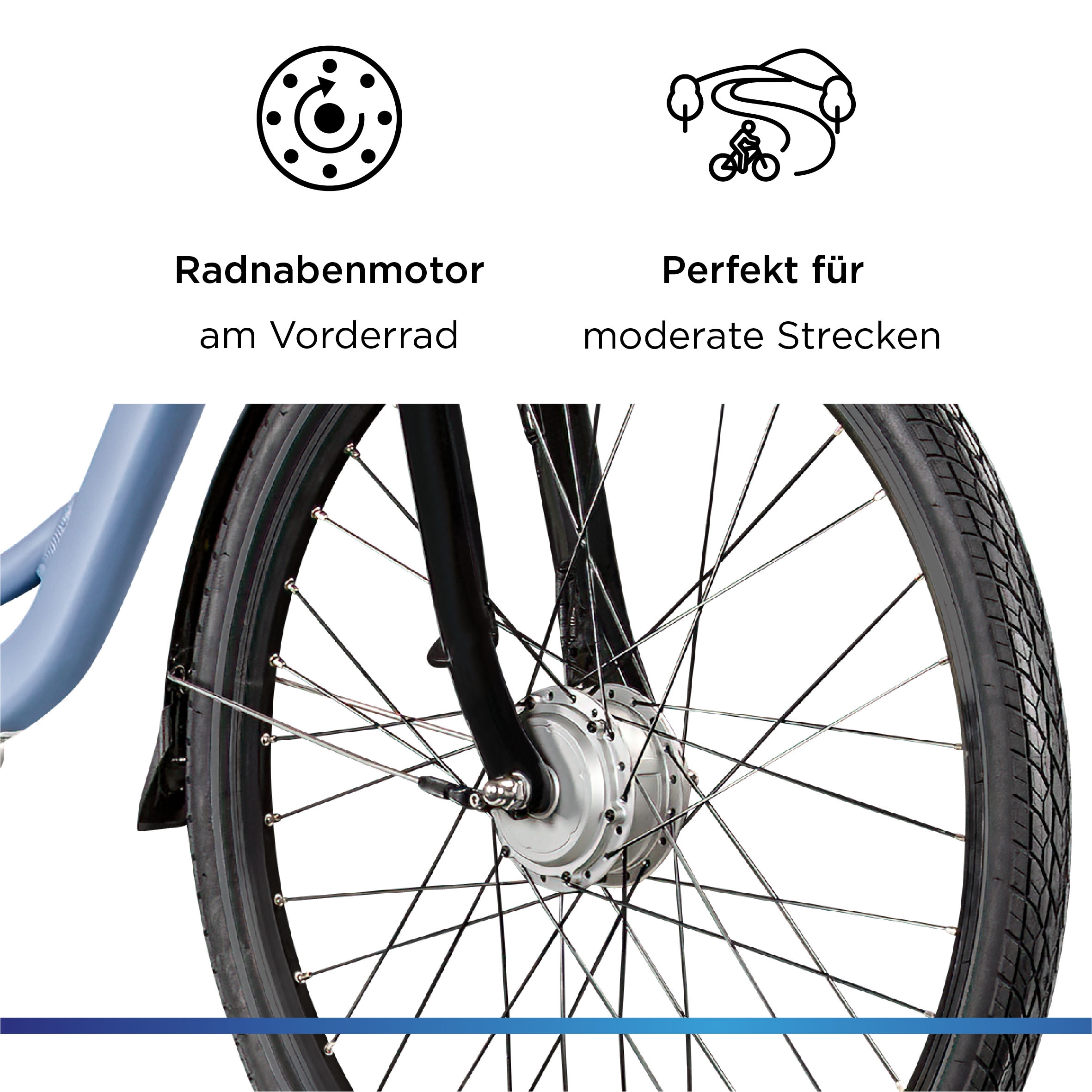 Zündapp E-Bike »Z502«, 7 Gang, Frontmotor 250 W