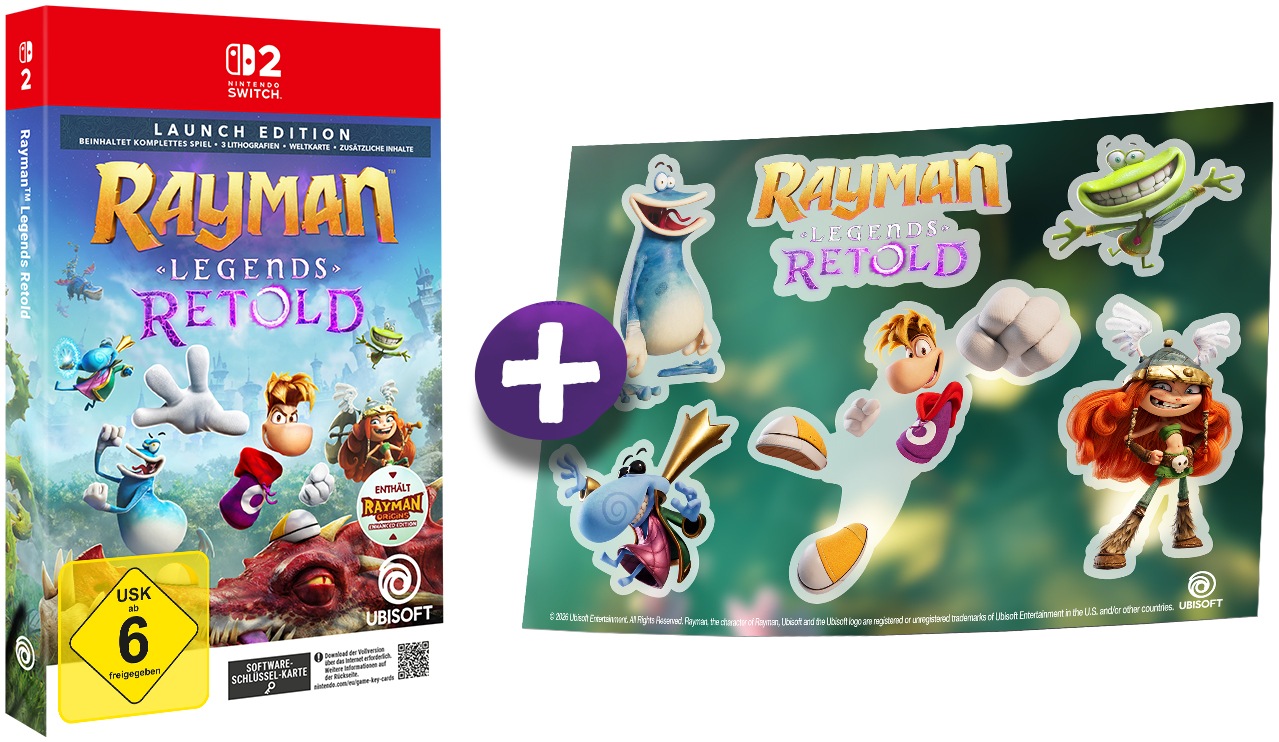 UBISOFT Spielesoftware "Rayman Legends Retold – Launch Edition", Nintendo Switch 2, bunt, Spielesoftware