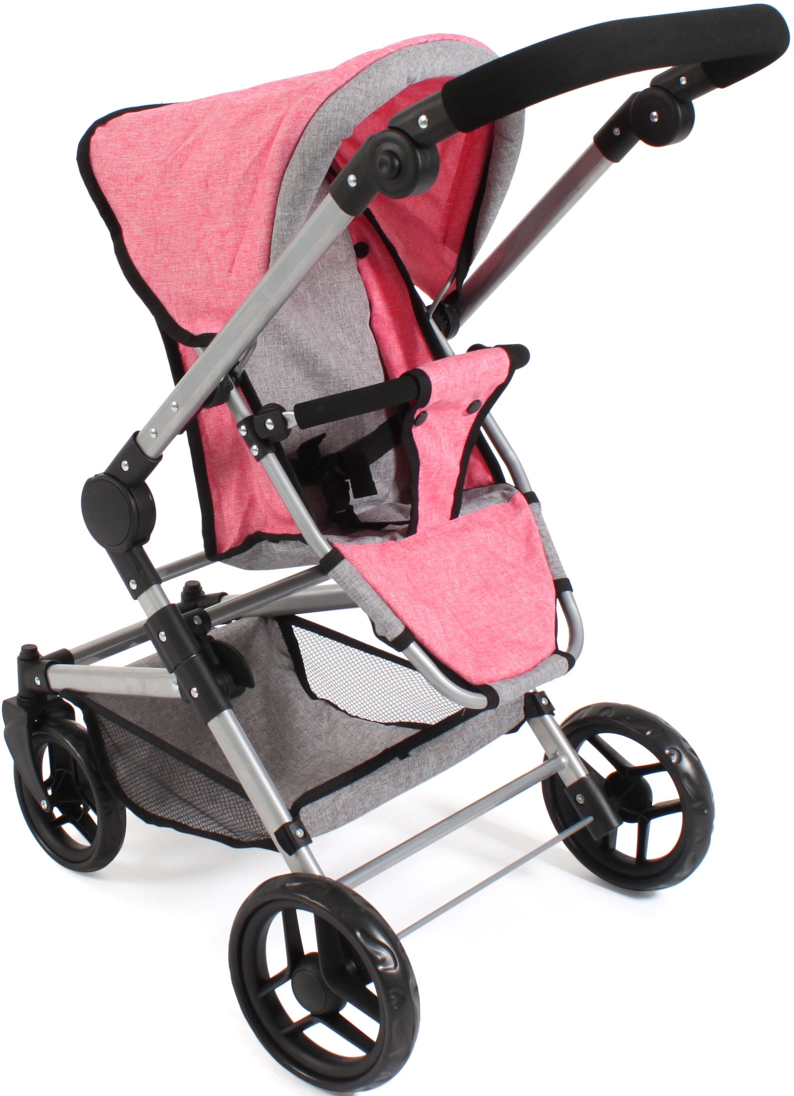 CHIC2000 Kombi-Puppenwagen »Fides 3in1, Melange Pink«, mit Babywanne, Sportsitz und Autositz