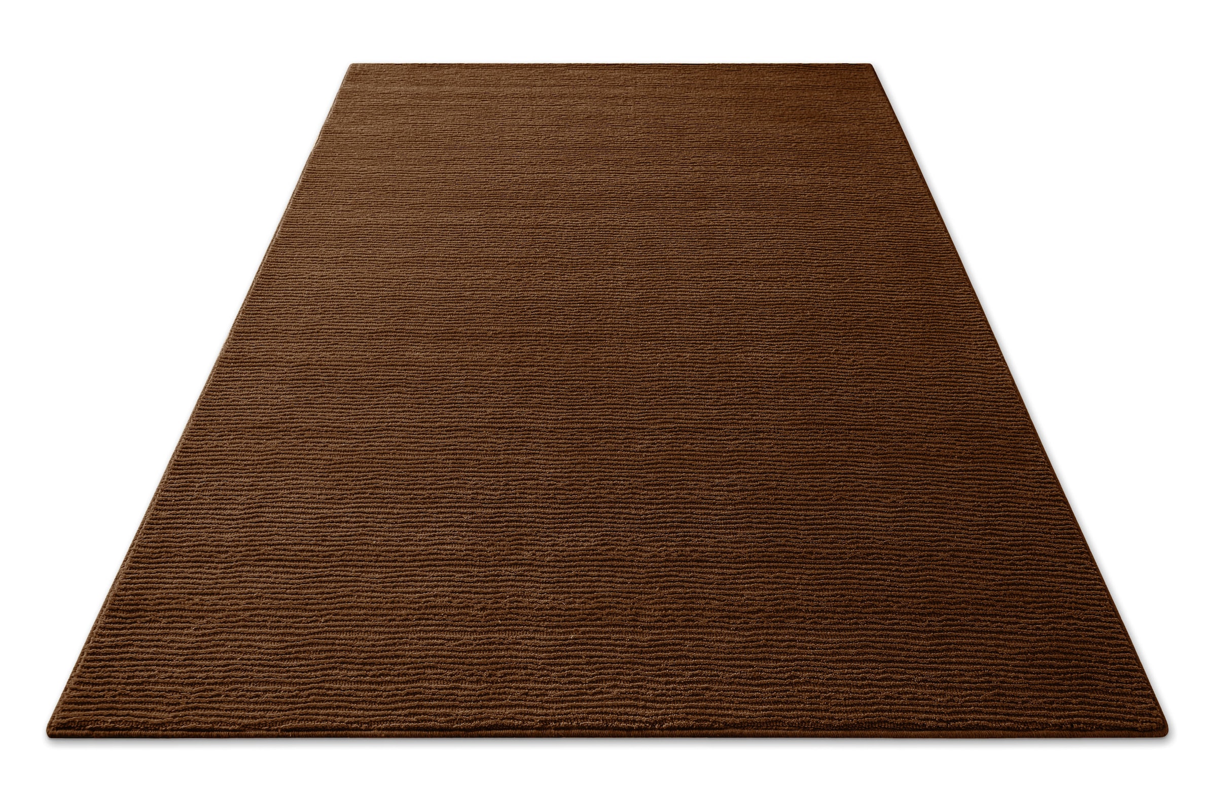 Wecon home Teppich »Castello ONE« rechteckig 7 mm Höhe Schurwolle, Kurzflor mit Hoch-Tief-Effekt, Wohnzimmer, Streifenmuster