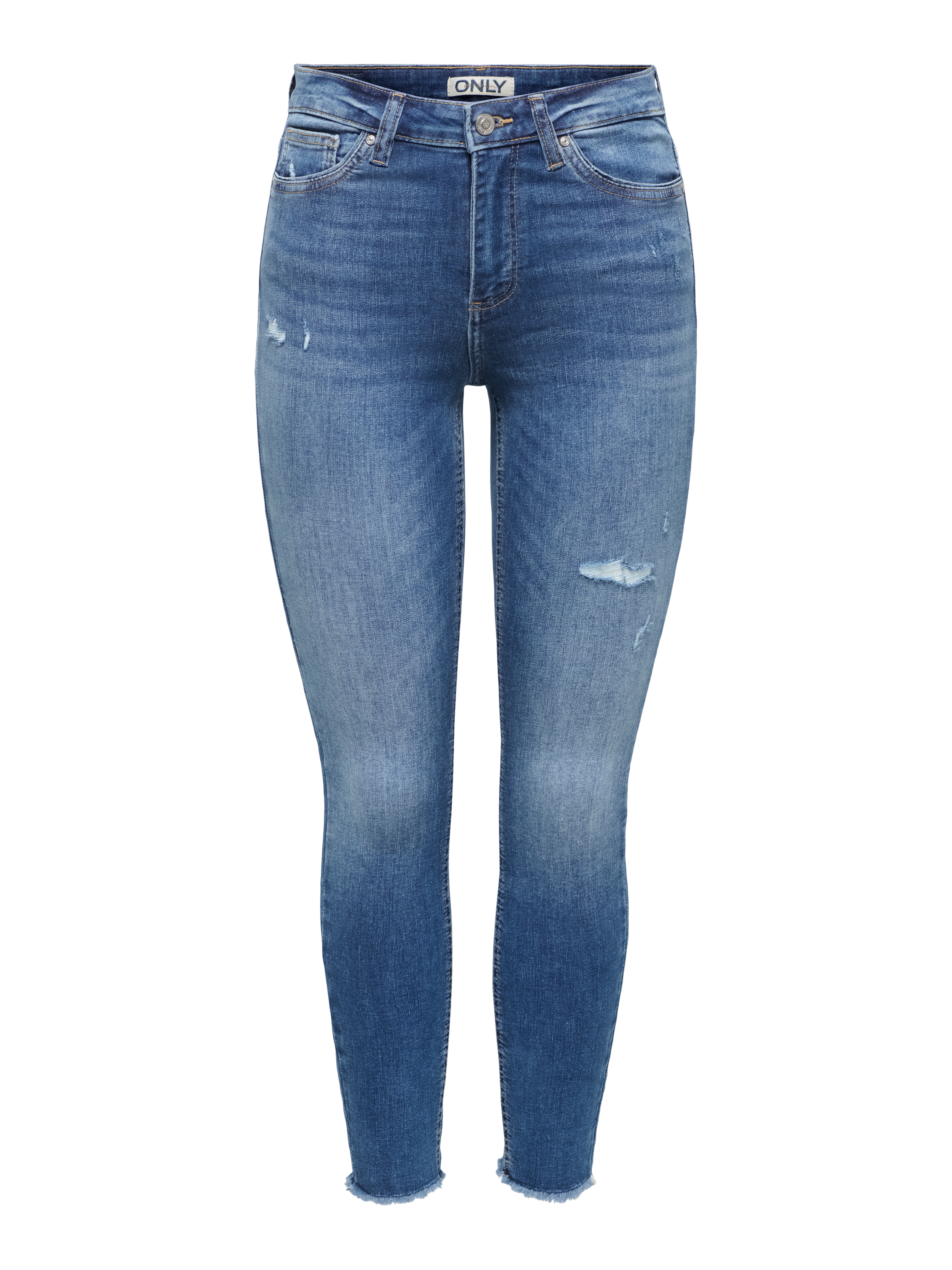 ONLY Skinny-fit-Jeans "ONLWAUW MW SK ANK RW DNM" Baumwollmischung, mid waist