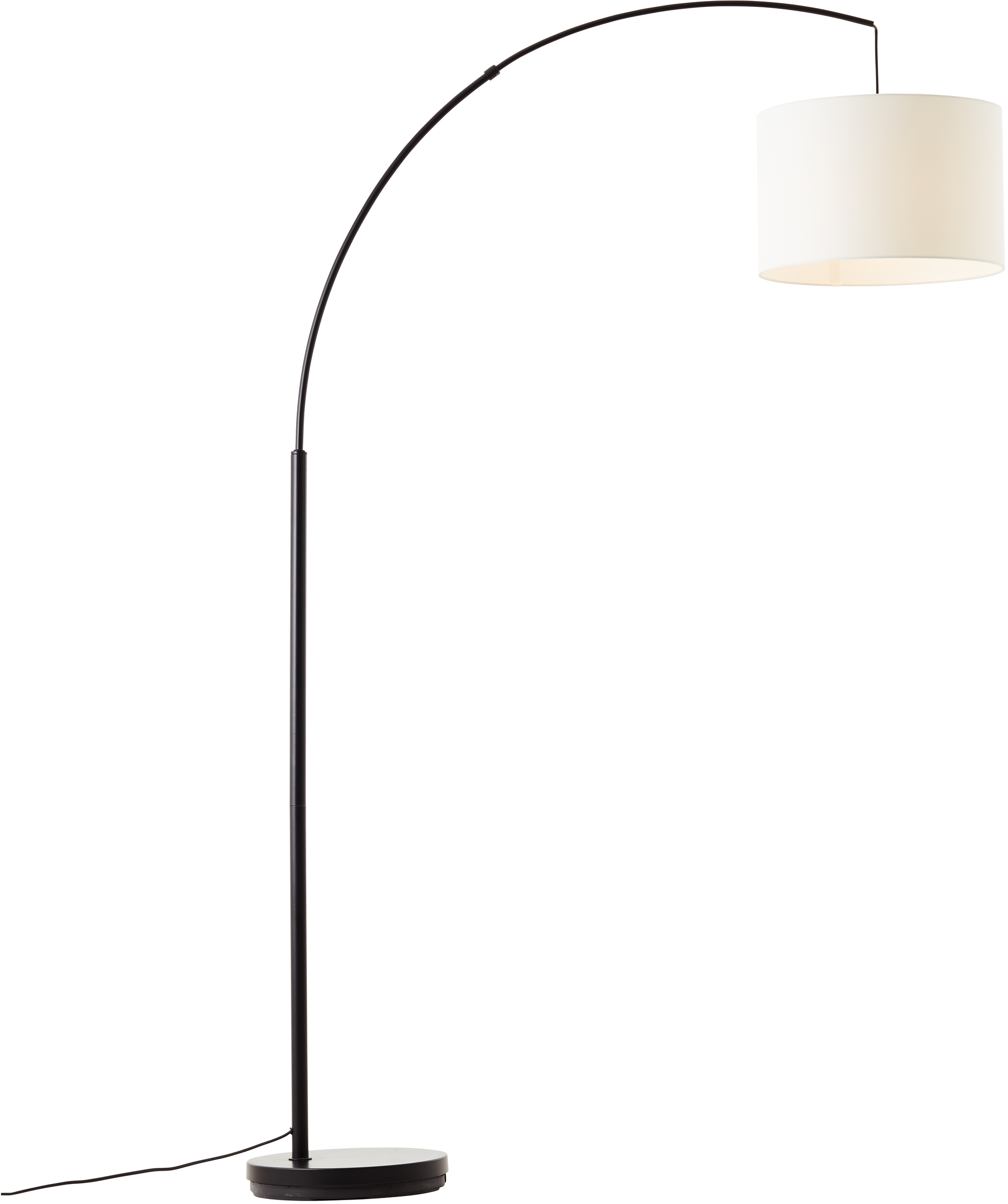 Stehlampe »Elijah«, 1 flammig-flammig, Bogenlampe Textilschirm Stoff Ø 36cm