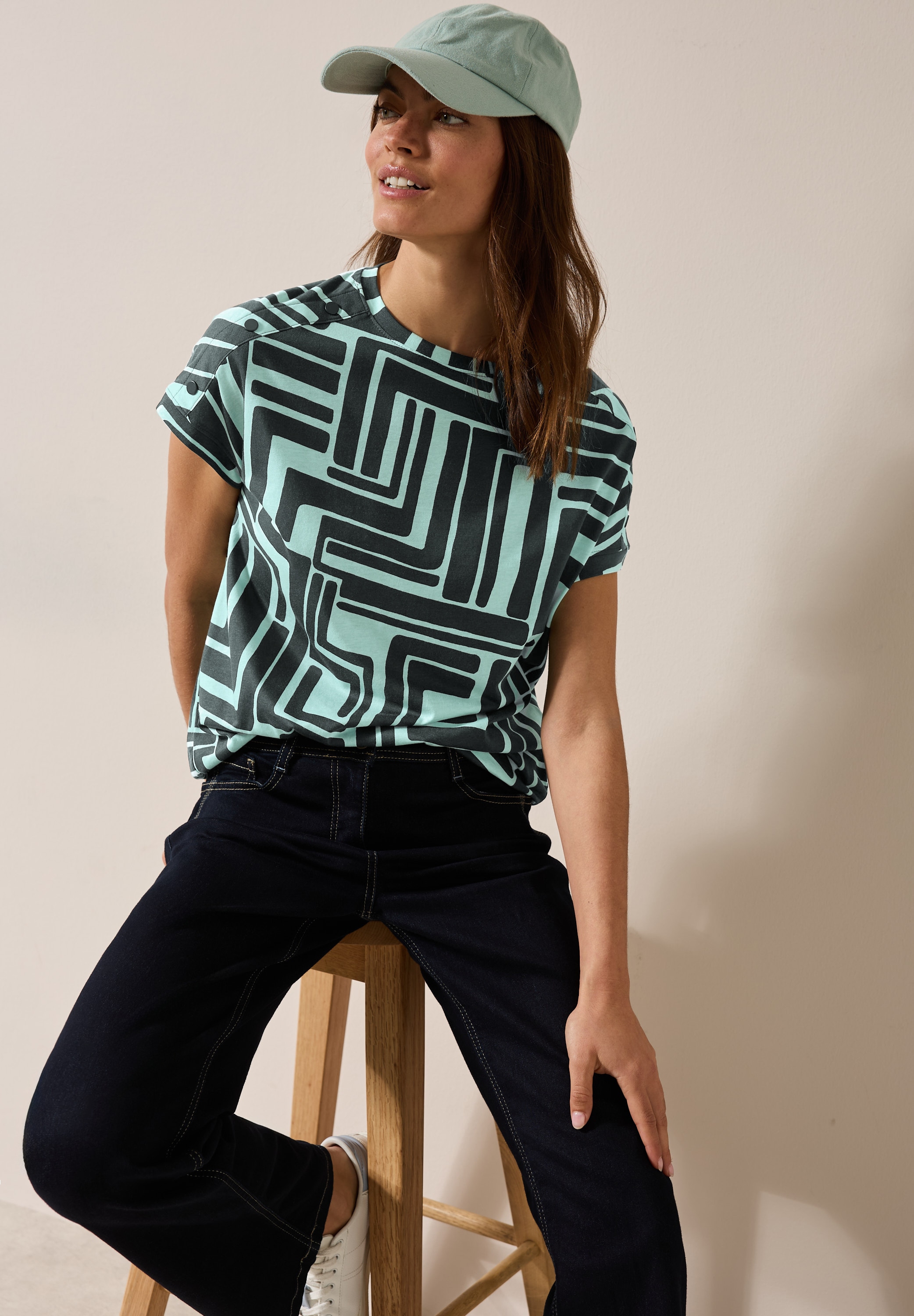 Cecil T-Shirt, mit All-Over Print