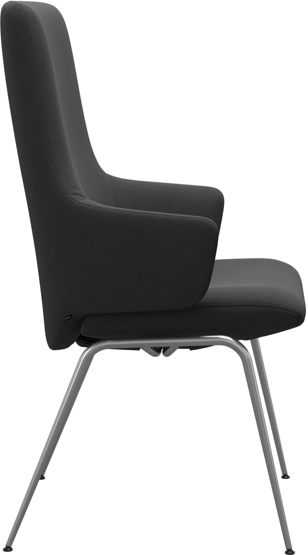 Stressless® Polsterstuhl »Laurel«, Microfaser DINAMICA, High Back mit Armlehne, Größe L, mit Beinen aus Stahl in Chrom matt