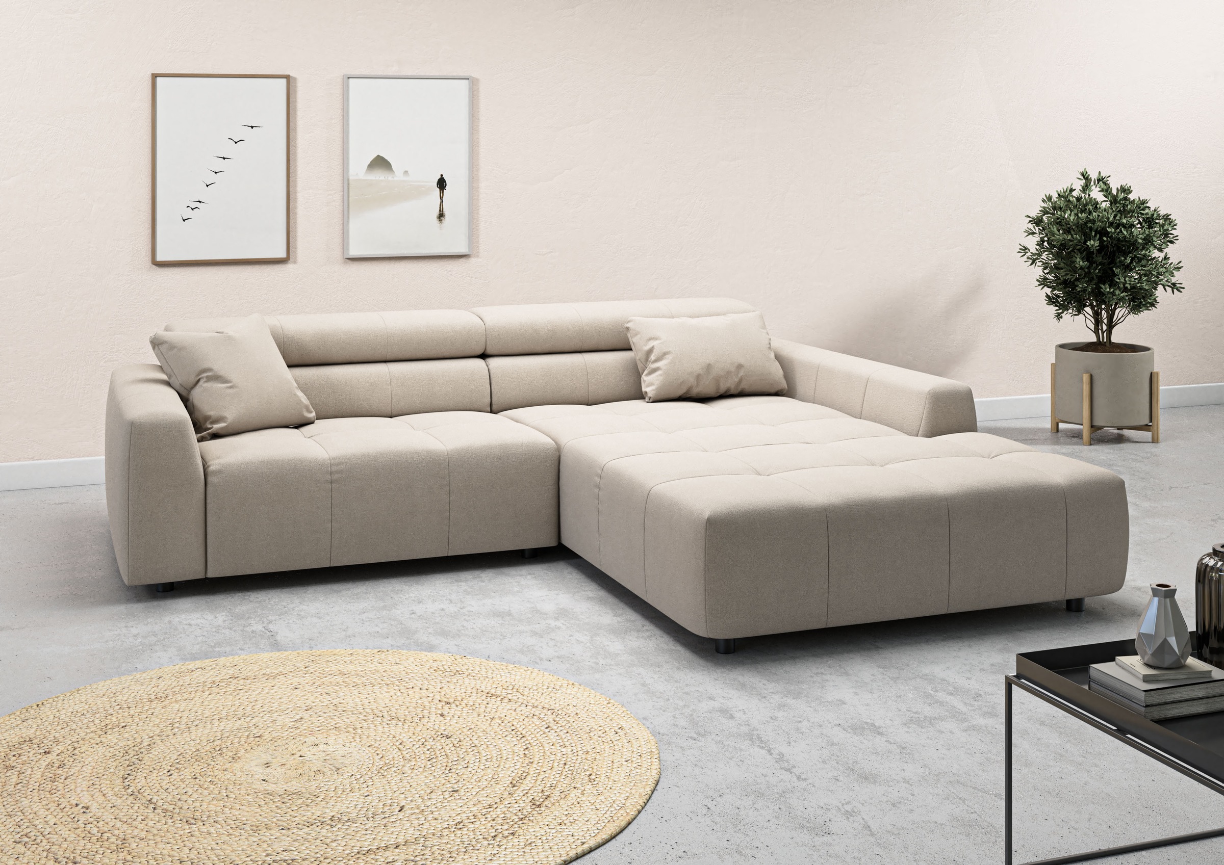 3C Candy Ecksofa "Denver auch mit Cord- und Easy care-Bezug, Kopfteilverste günstig online kaufen