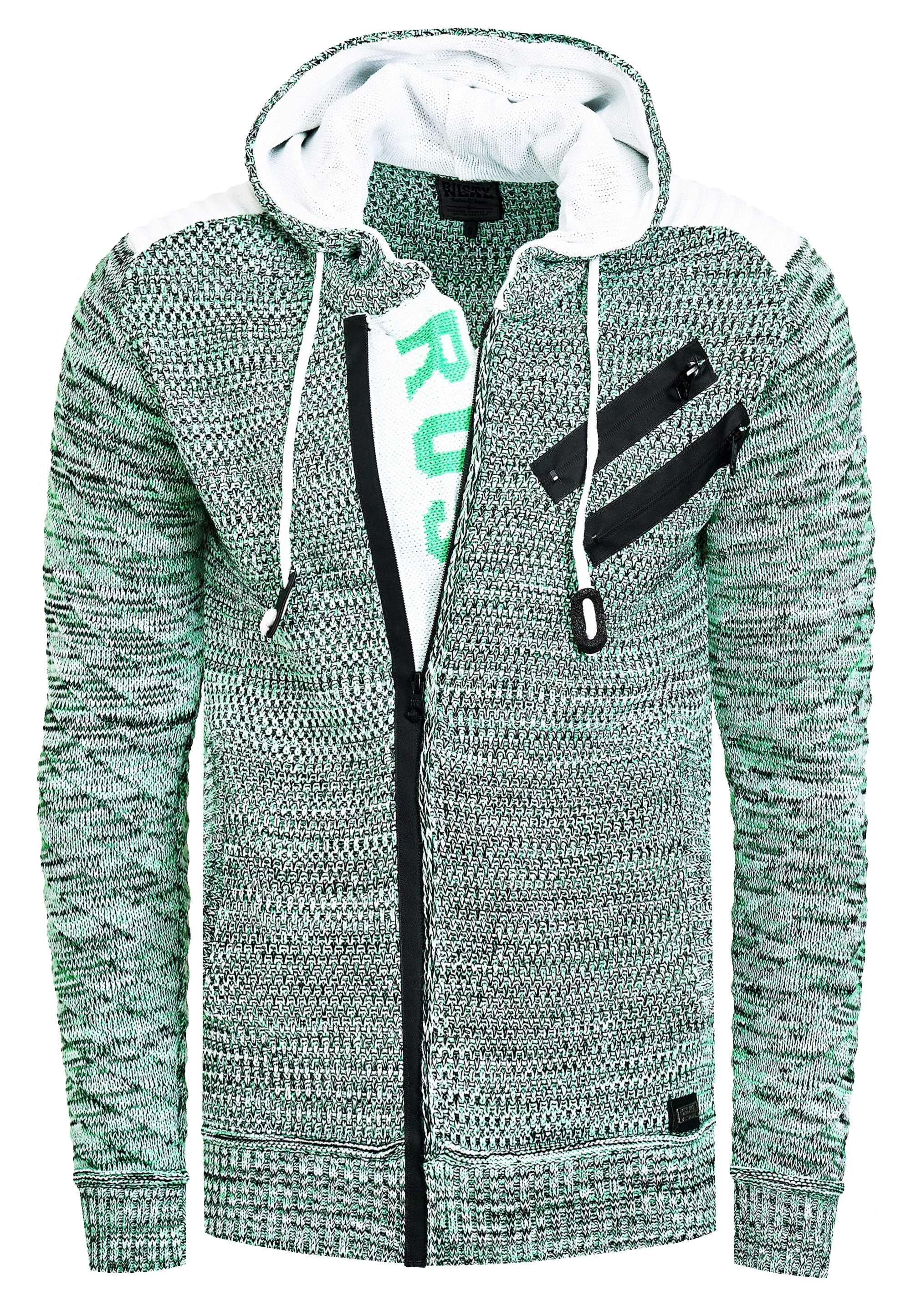 Rusty Neal Strickjacke, in cooler Grobstrickoptik