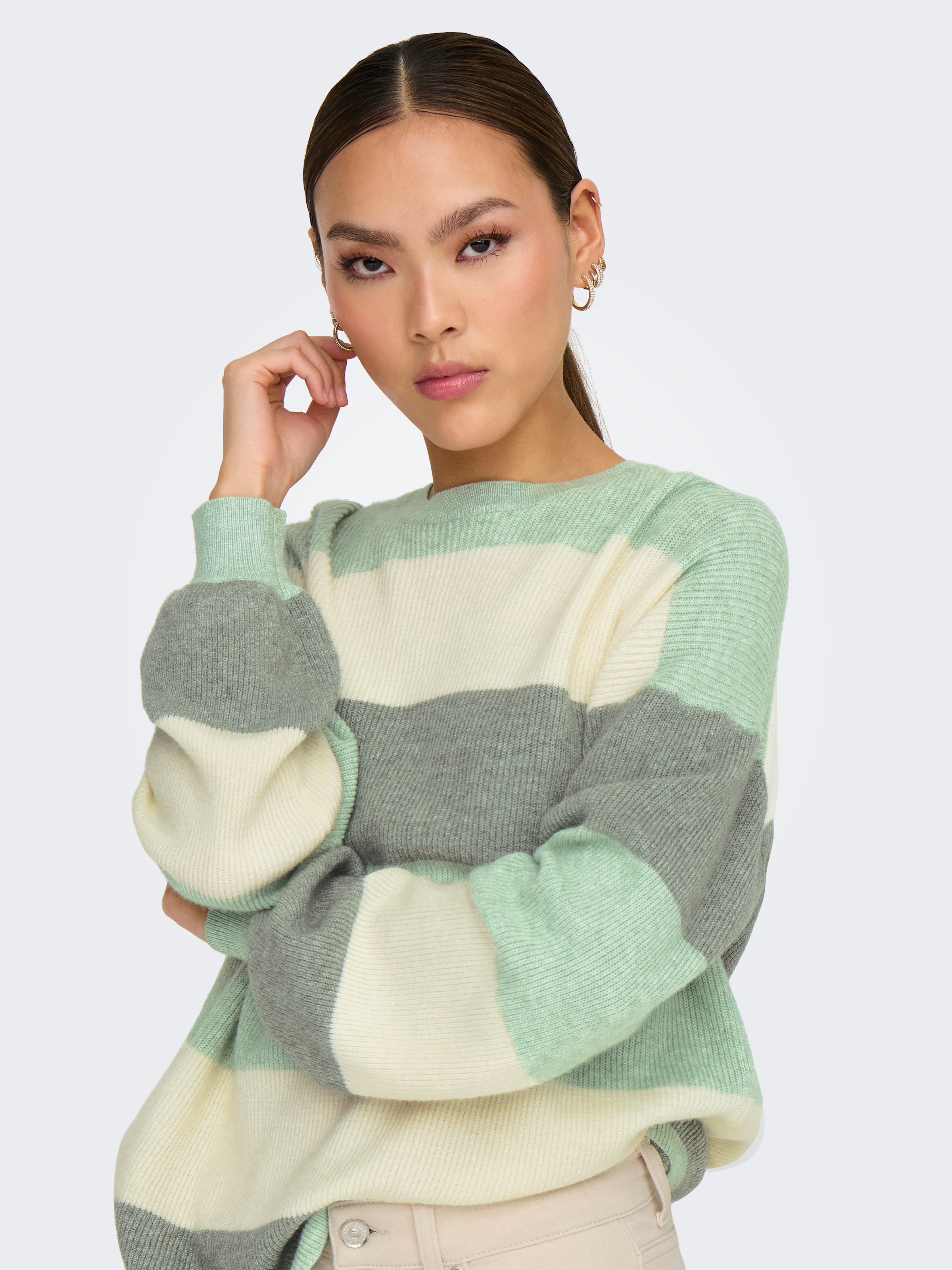 ONLY Strickpullover »ONLATIA L/S STRIPE PULLOVER KNT NOOS«
