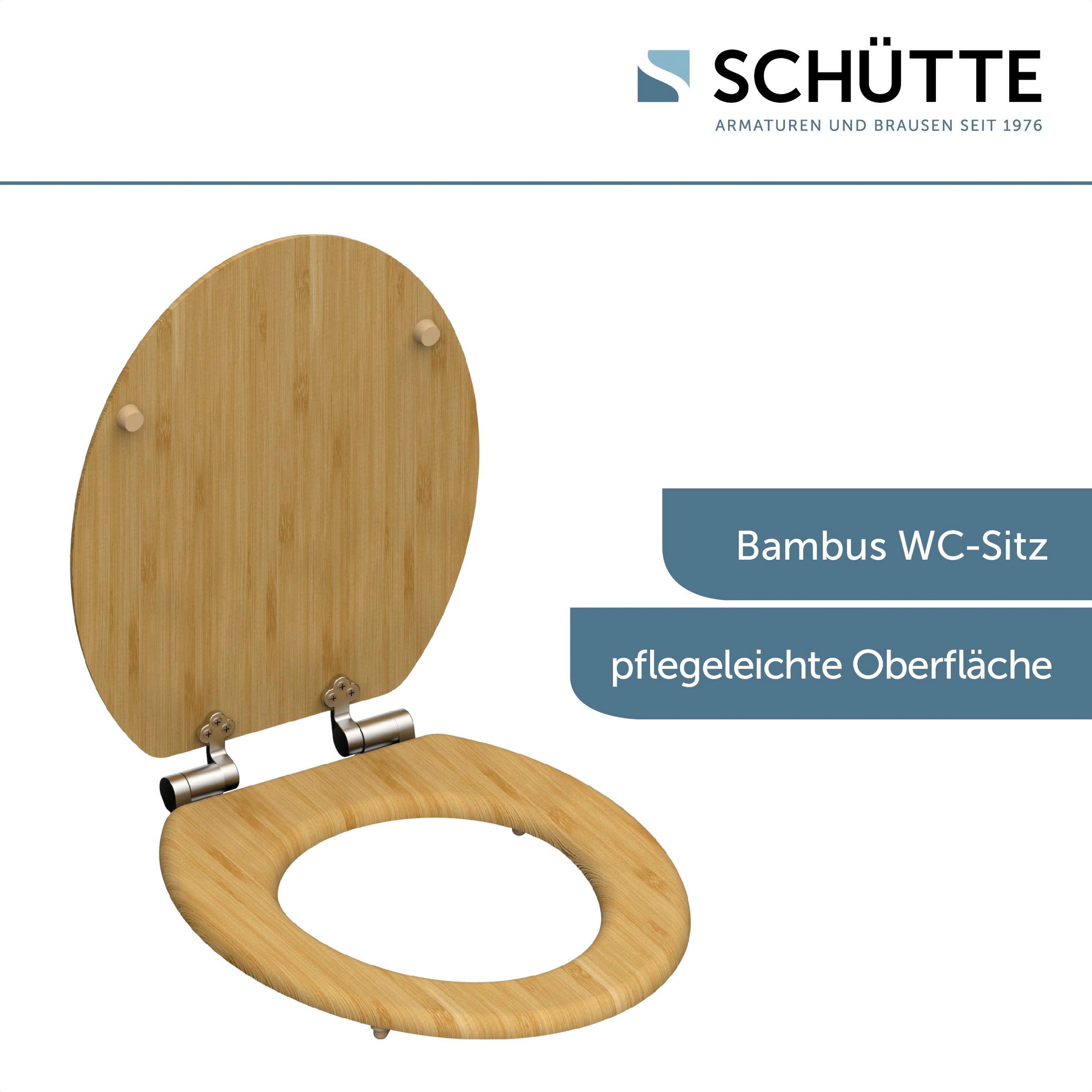 Schütte WC-Sitz »Bambus«, (1 St.), bruchsicher und kratzfest, Absenkautomatik, Standardmaß