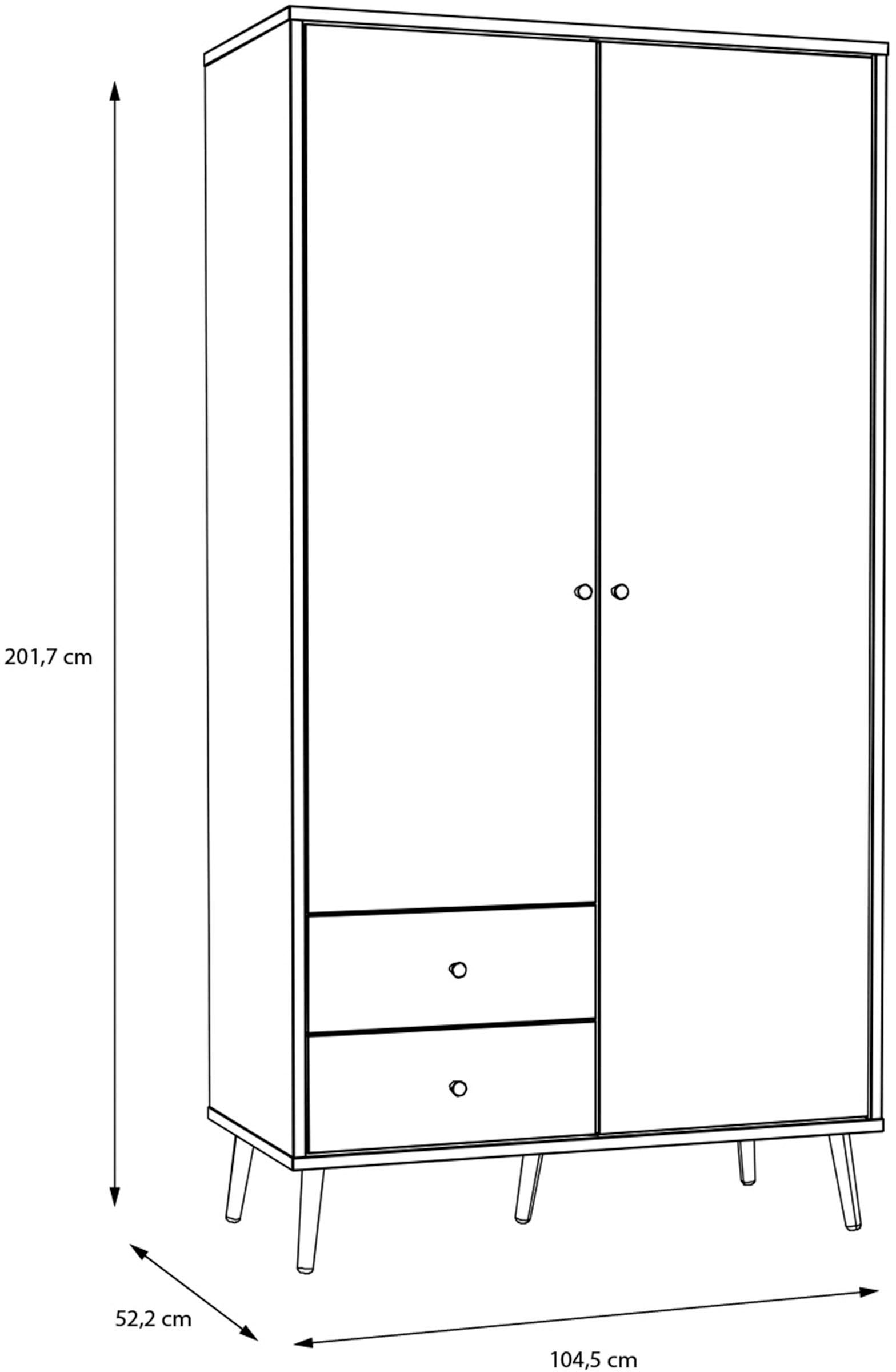 FORTE Drehtürenschrank »Harllson EasyKlix by Forte«, Montage von Korpus und Türen ohne Werkzeug oder Schrauben