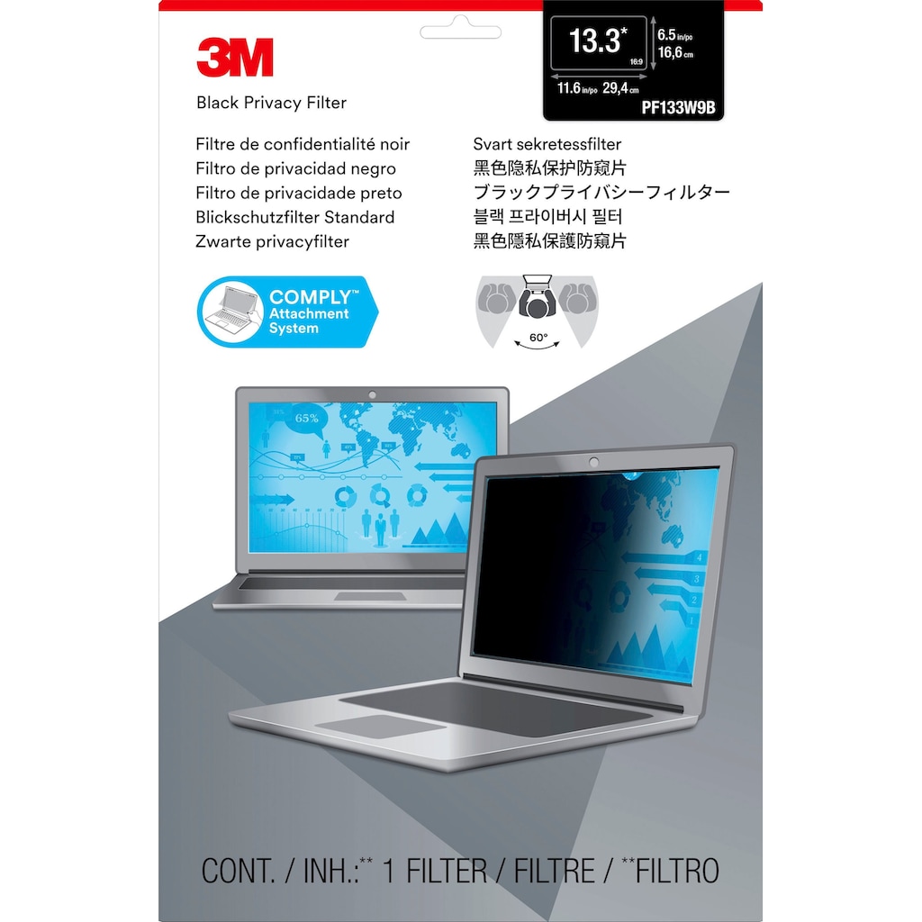 3M Schutzfolie »Blickschutzfilter für 13,3-Zoll-Breitbild-Laptops (PF133W9B)«