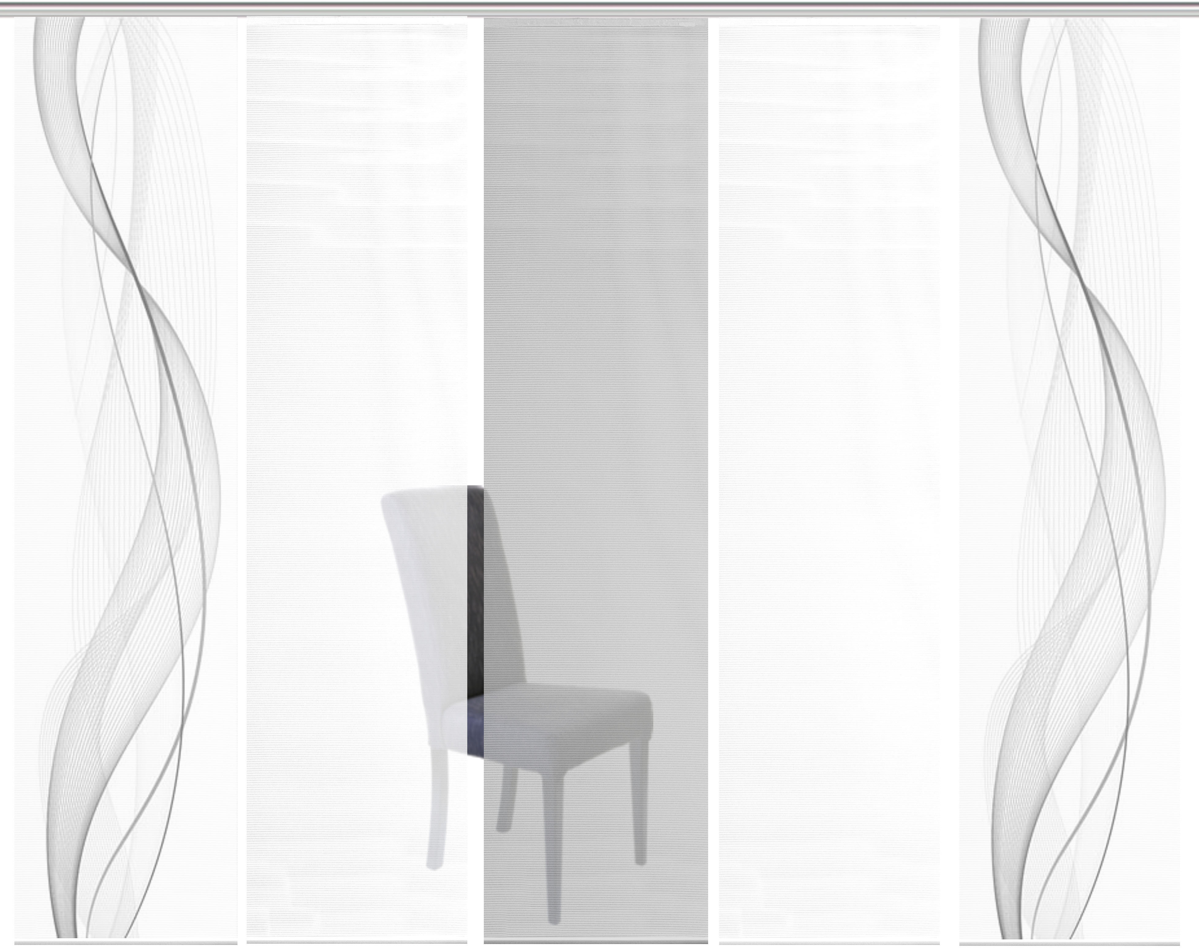 Thumbnail - Vision S Schiebegardine "5ER SET HEIGHTS" Paneelwagen 5 Stk. tlg. HxB: 260x60, Schiebevorhang 5er Set Digitaldruck