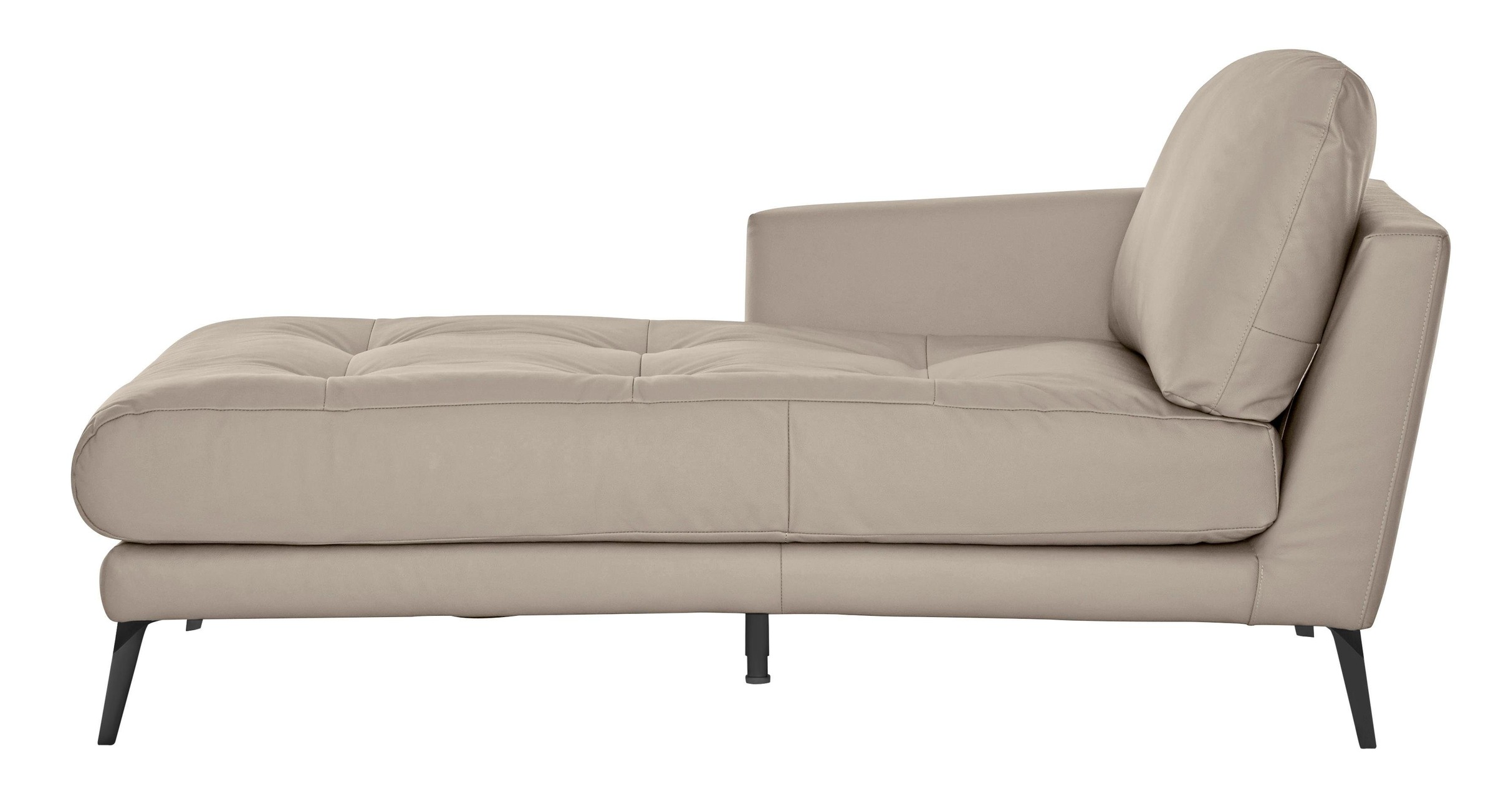 W.SCHILLIG Chaiselongue »softy«, mit dekorativer Heftung im Sitz, Füße schwarz pulverbeschichtet