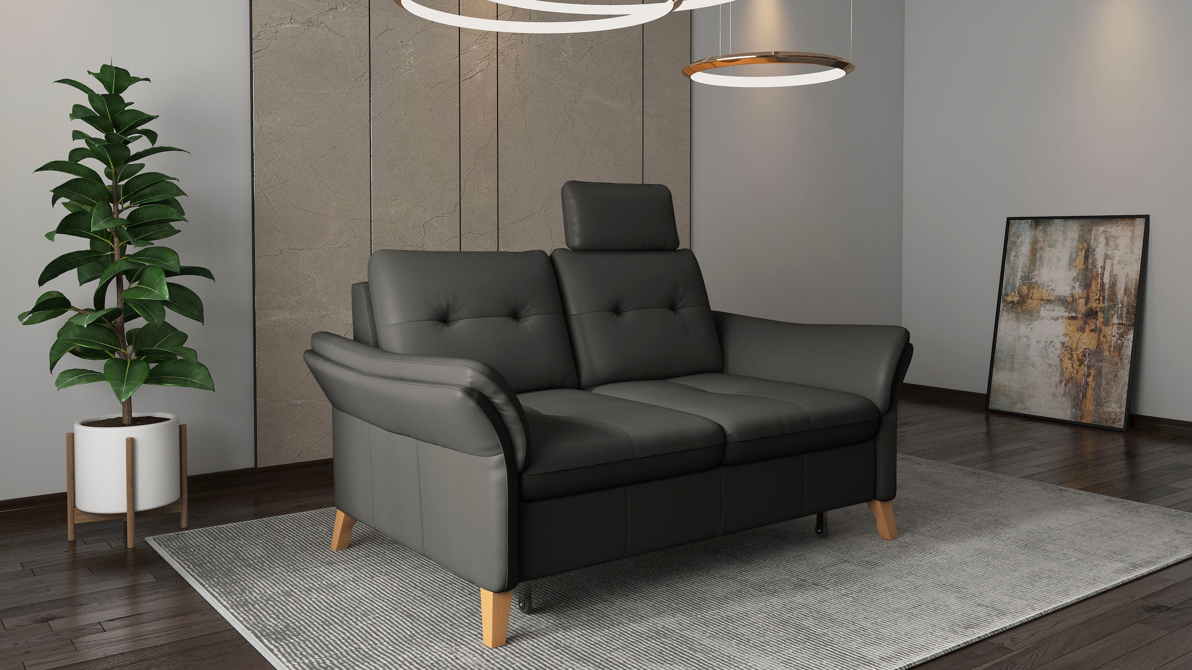 sit&more 3-Sitzer »Göteborg«, inklusive Sitztiefenverstellung und Federkern