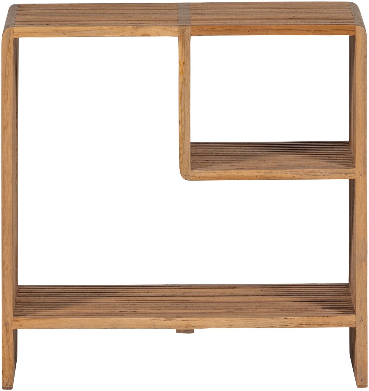 WOOOD Beistelltisch »Jasmijn aus recyceltem Teakholz mit zusätzlichem Fach 55x30x55 cm« Organische Formgebung, zusätzliches Fach, vormontiert geliefert