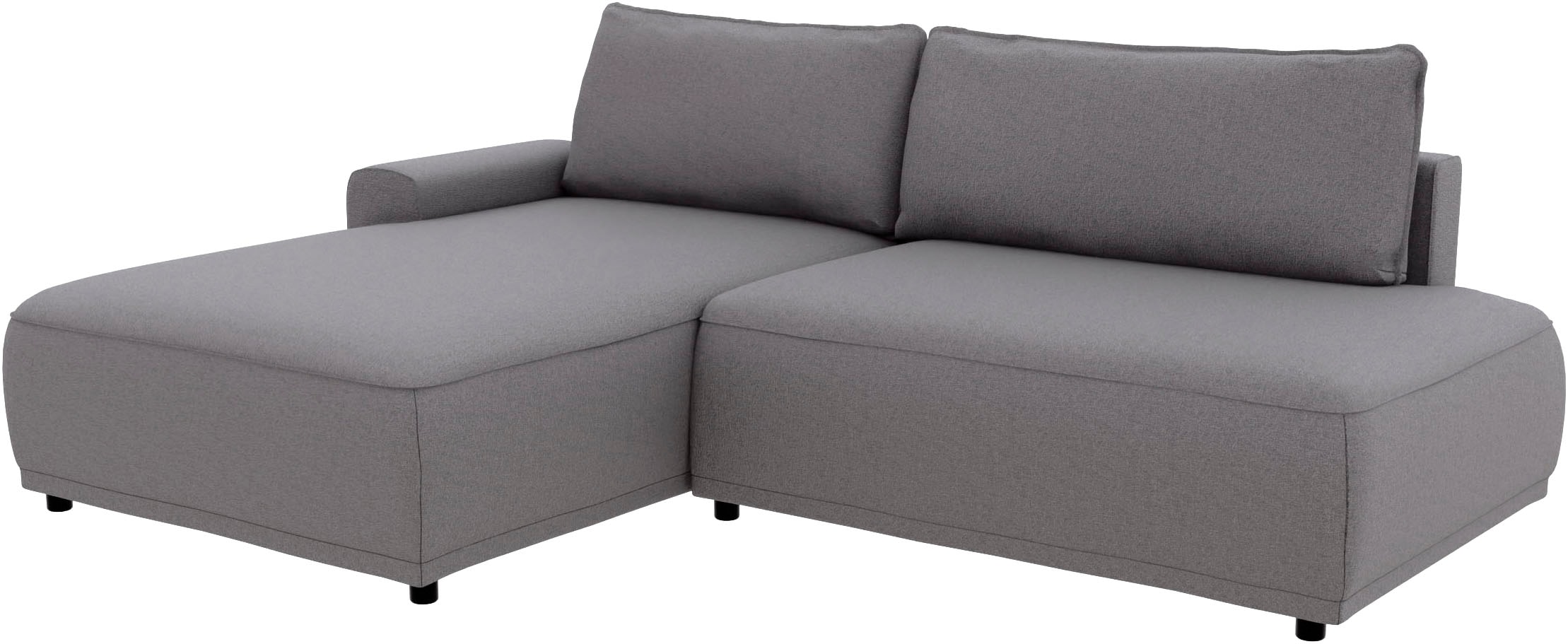TRENDMANUFAKTUR Ecksofa »Fordon II, Schlafsofa mit Bettkasten, Couch in L-Form, Breite 250 cm«, in Struktur LUMOS, 3D-Effekt, anthrazit, Armlehne links