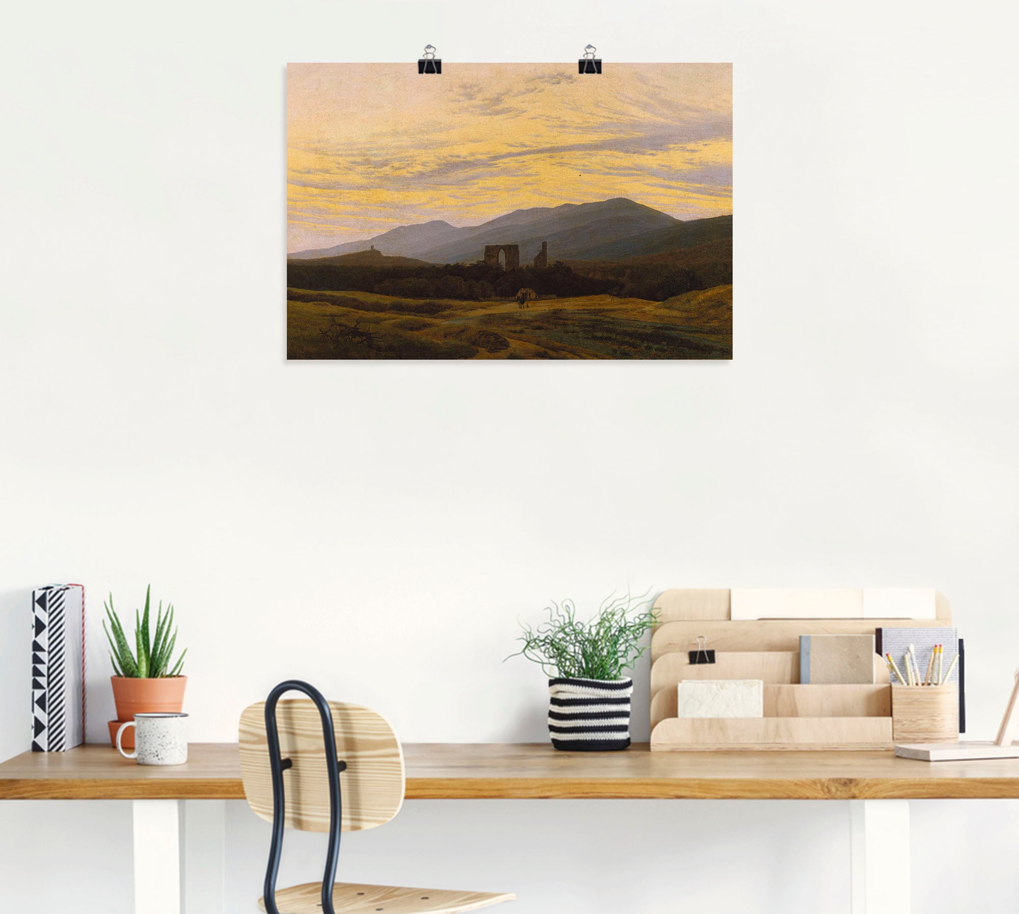 Artland Wandbild »Die Ruine Eldena im Riesengebirge«, Felder, (1 St.), als Alubild, Leinwandbild, Wandaufkleber oder Poster in versch. Größen