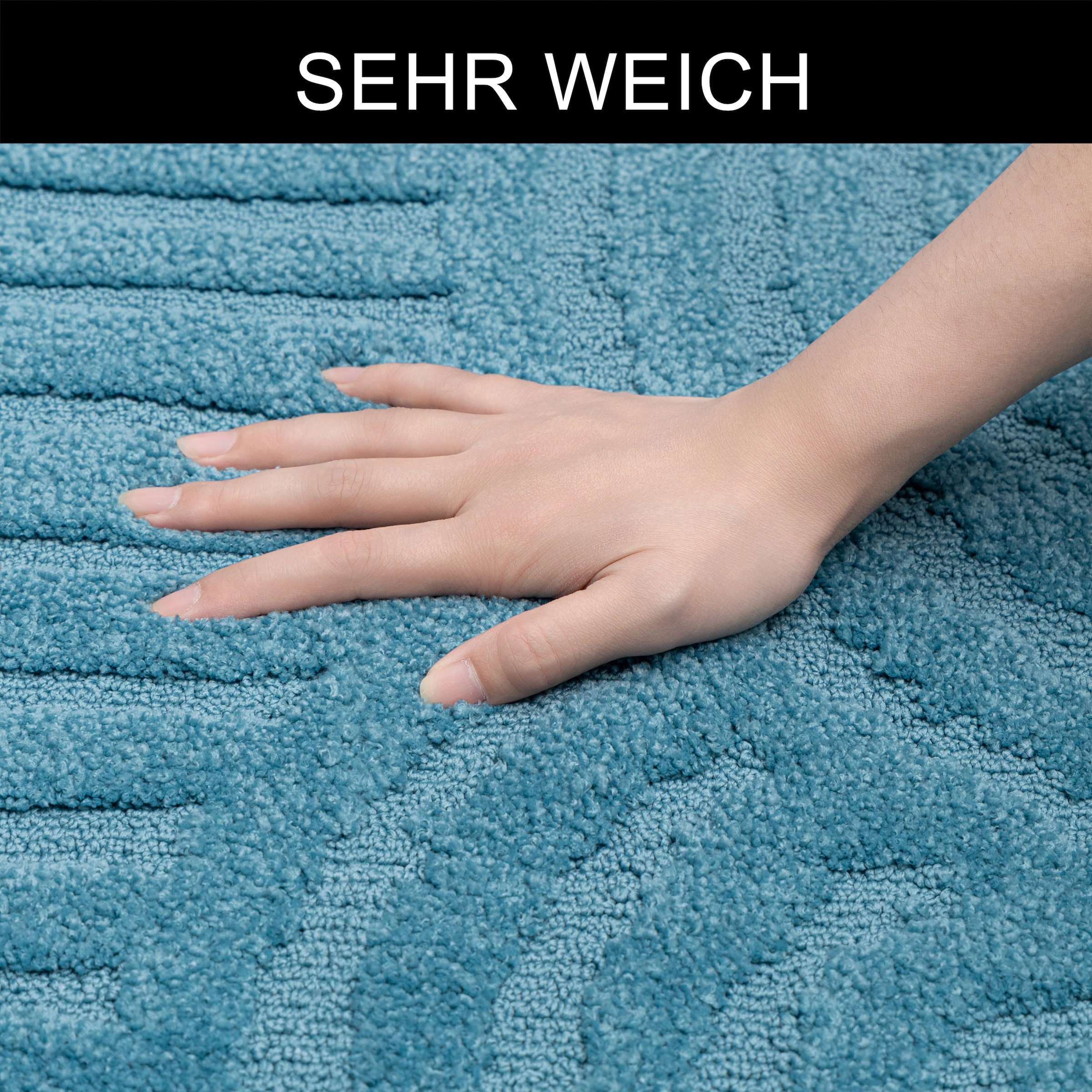 OTTO home Badematte »Zen, Badvorleger, Badezimmer Teppich, Duschvorleger« Höhe 10 mm rutschhemmend beschichtet fußbodenheizungsgeeignet | schnell trocknend Uni Farben, Hoch-Tief-Effekt, modernes Muster, Zen