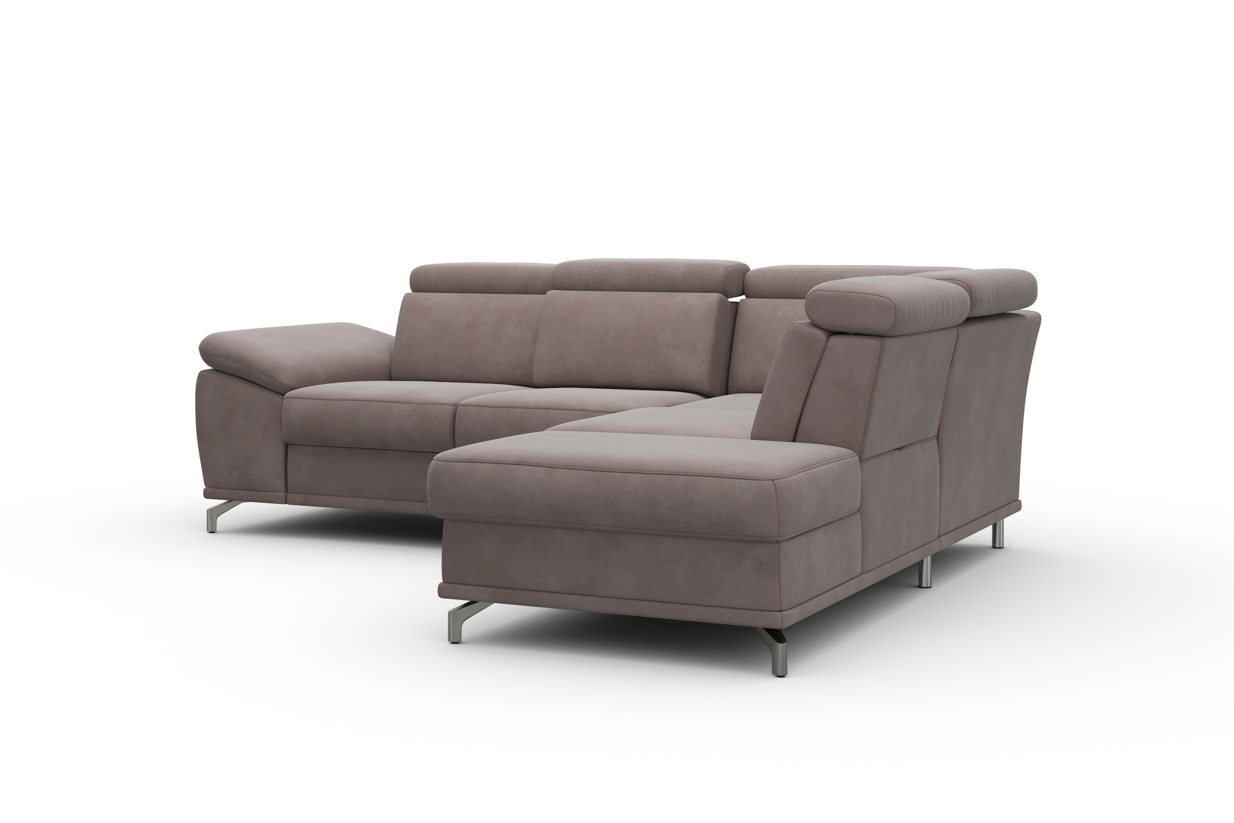 sit&more Ecksofa »Cabrio L-Form, mit Sitztiefenverstellung, Arm- und Kopfteilverstellung«, 3 Nierenkissen, Federkern, optional Bettfunktion und Stauraum