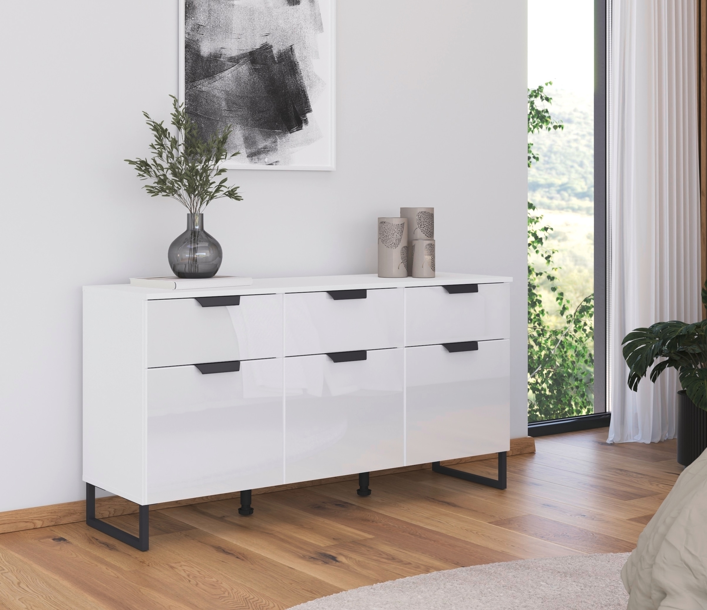 rauch Kombikommode "Modern by Aditio", mit Glasfront und Kufenfuß, 3 Schubl günstig online kaufen