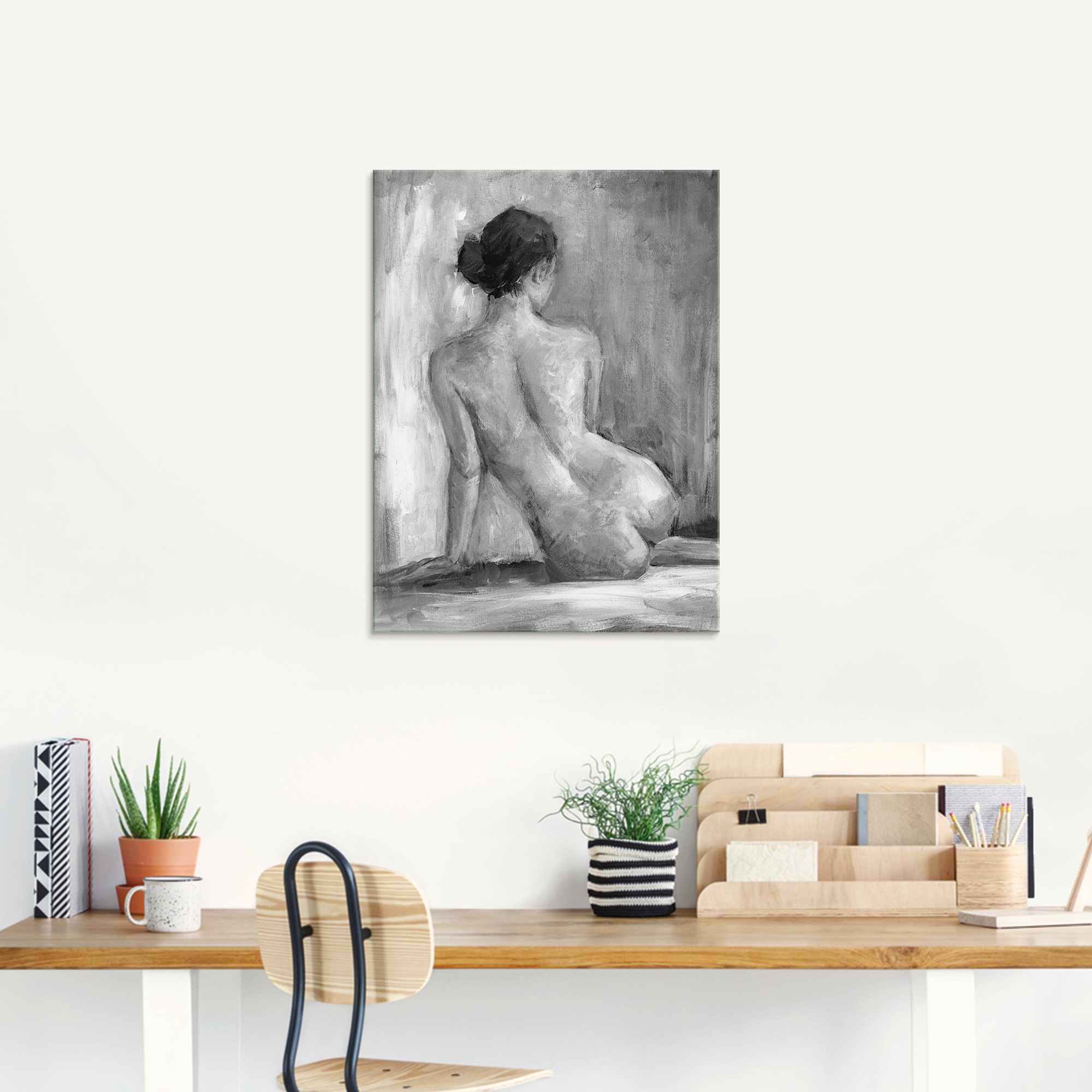 Artland Glasbild »Figur in schwarz & weiß I«, Frau, (1 St.), in verschiedenen Größen