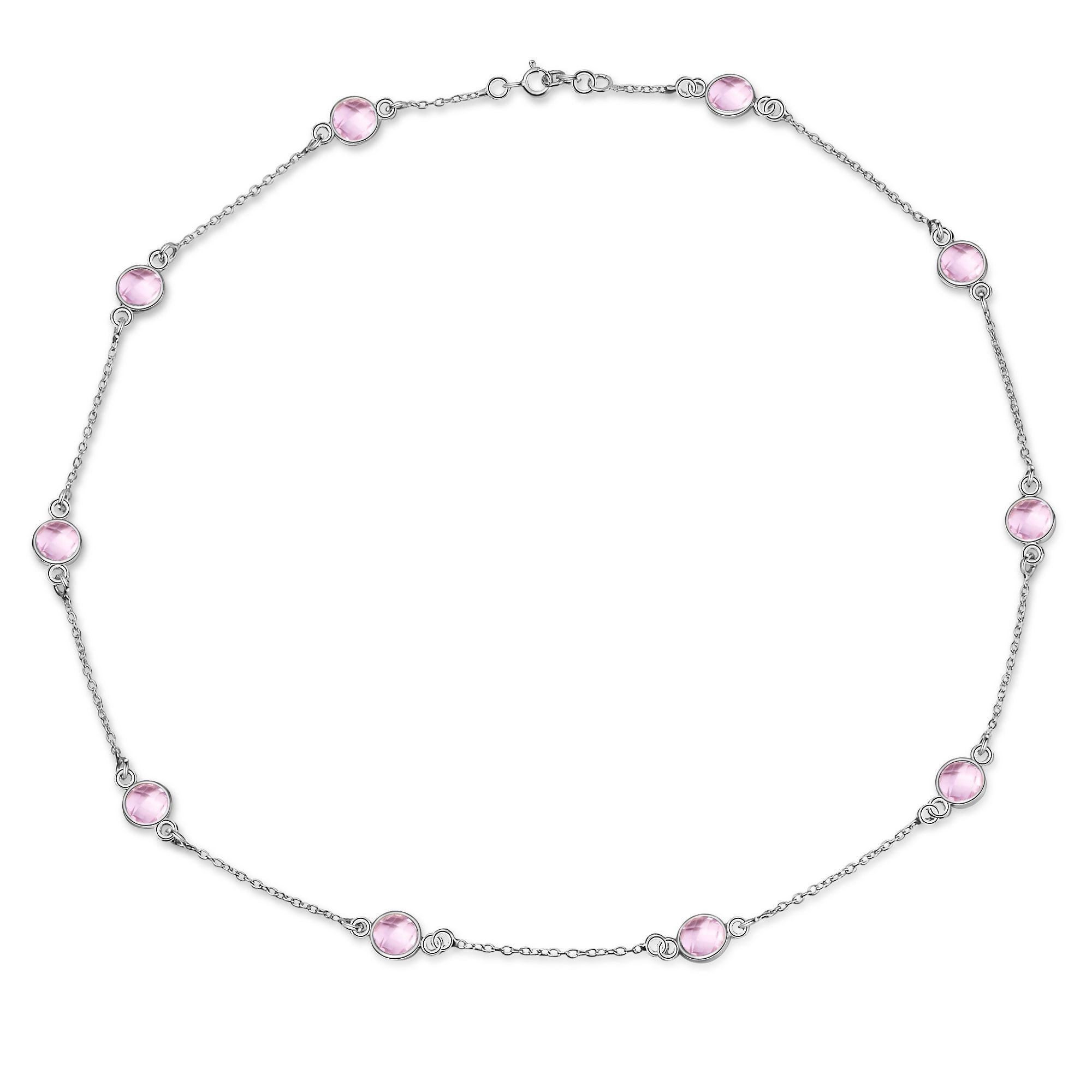 AILORIA Silberkette "Halskette Pink Quarz LAVANDE" günstig online kaufen