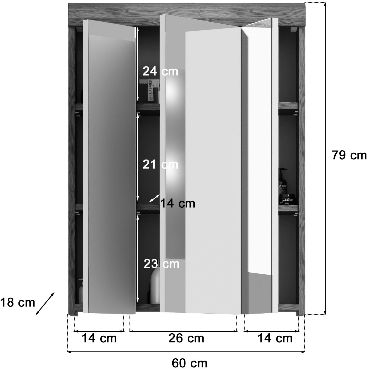 INOSIGN Badmöbel-Set »Siena, 4 teilig, bestehend aus:«, (Set, 4 St.), Hochschrank, WBU, Spiegelschrank, Waschmaschinenumbauschrank