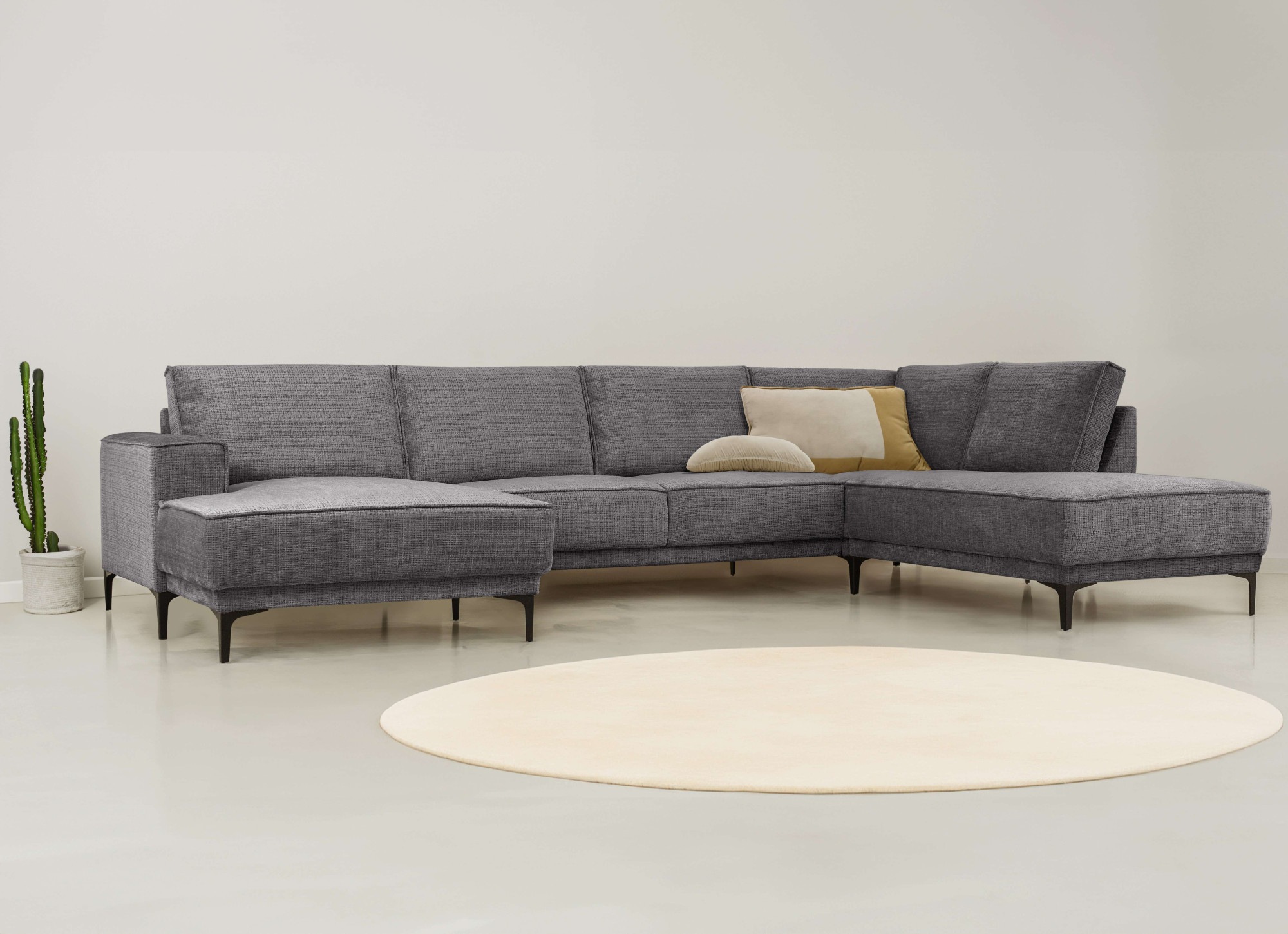 Places of Style Wohnlandschaft "XXL Sofa Oland, Struktur, Flachgewebe, Luxu günstig online kaufen