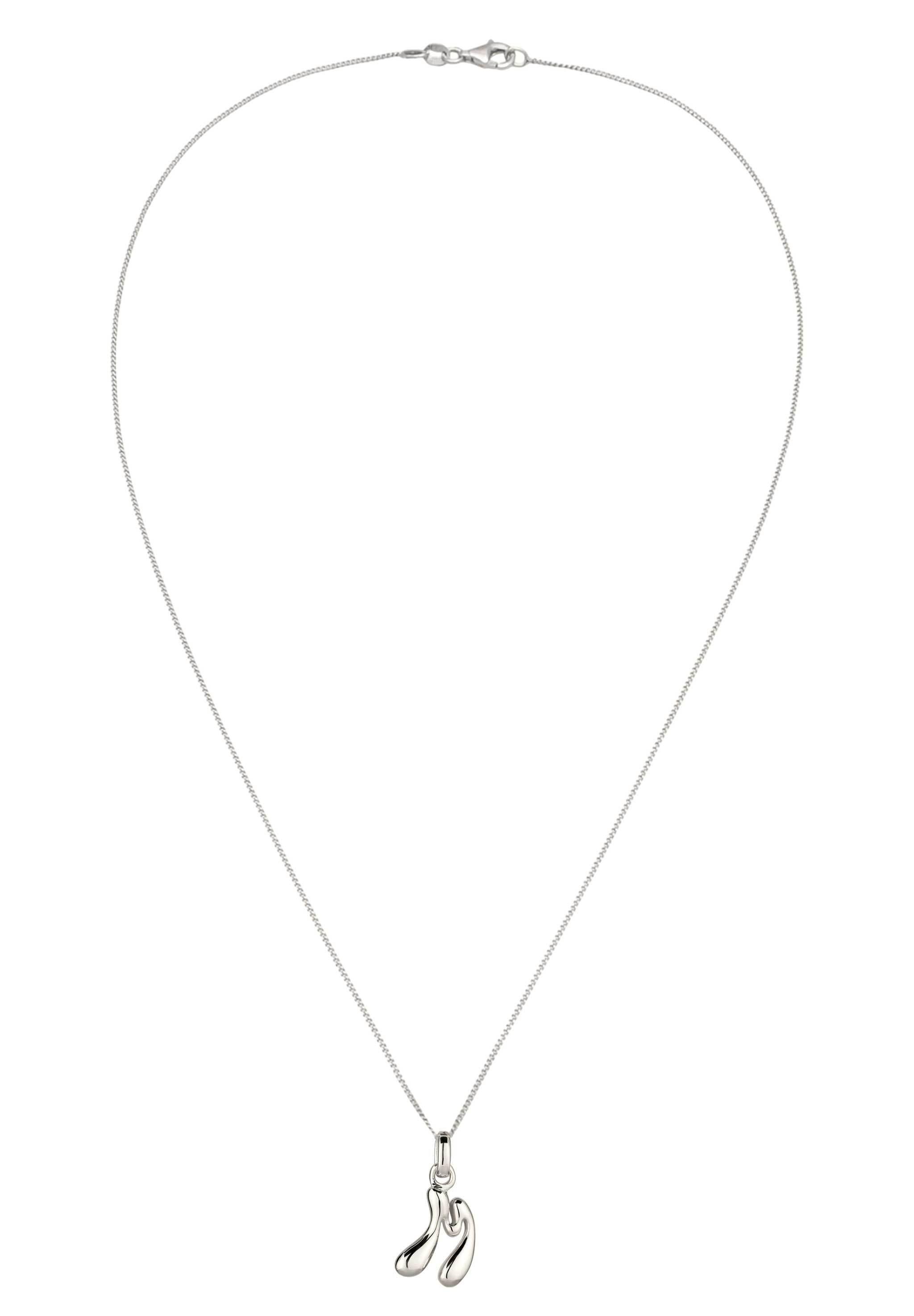 Elli Kette mit Anhänger »Halskette Melted Buchstabe M 925 Sterling Silber«