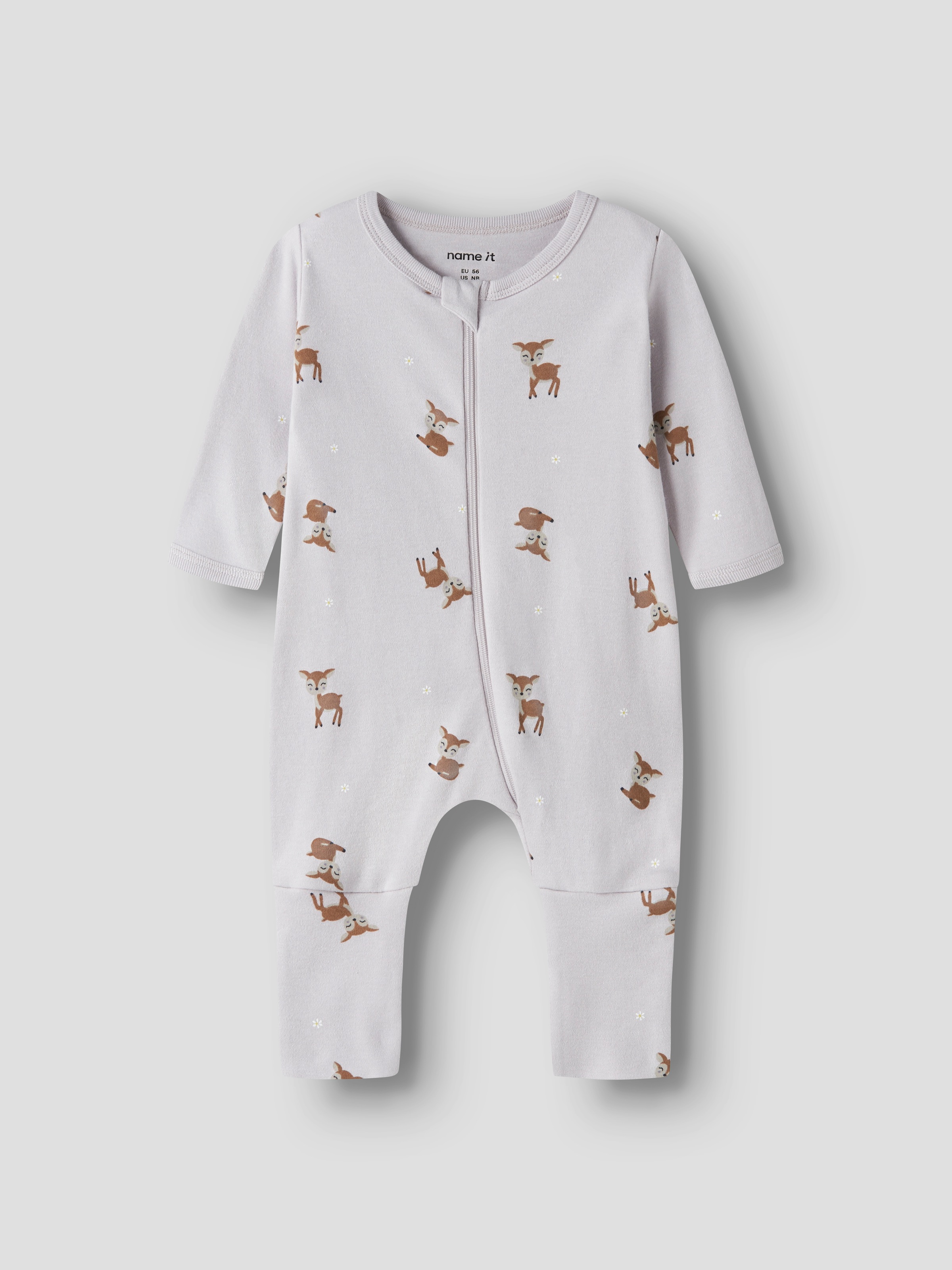 Name It Schlafanzug »NBFNIGHTSUIT 2P ZIP FF LILAC DEER NOOS« Packung, 2 tlg.