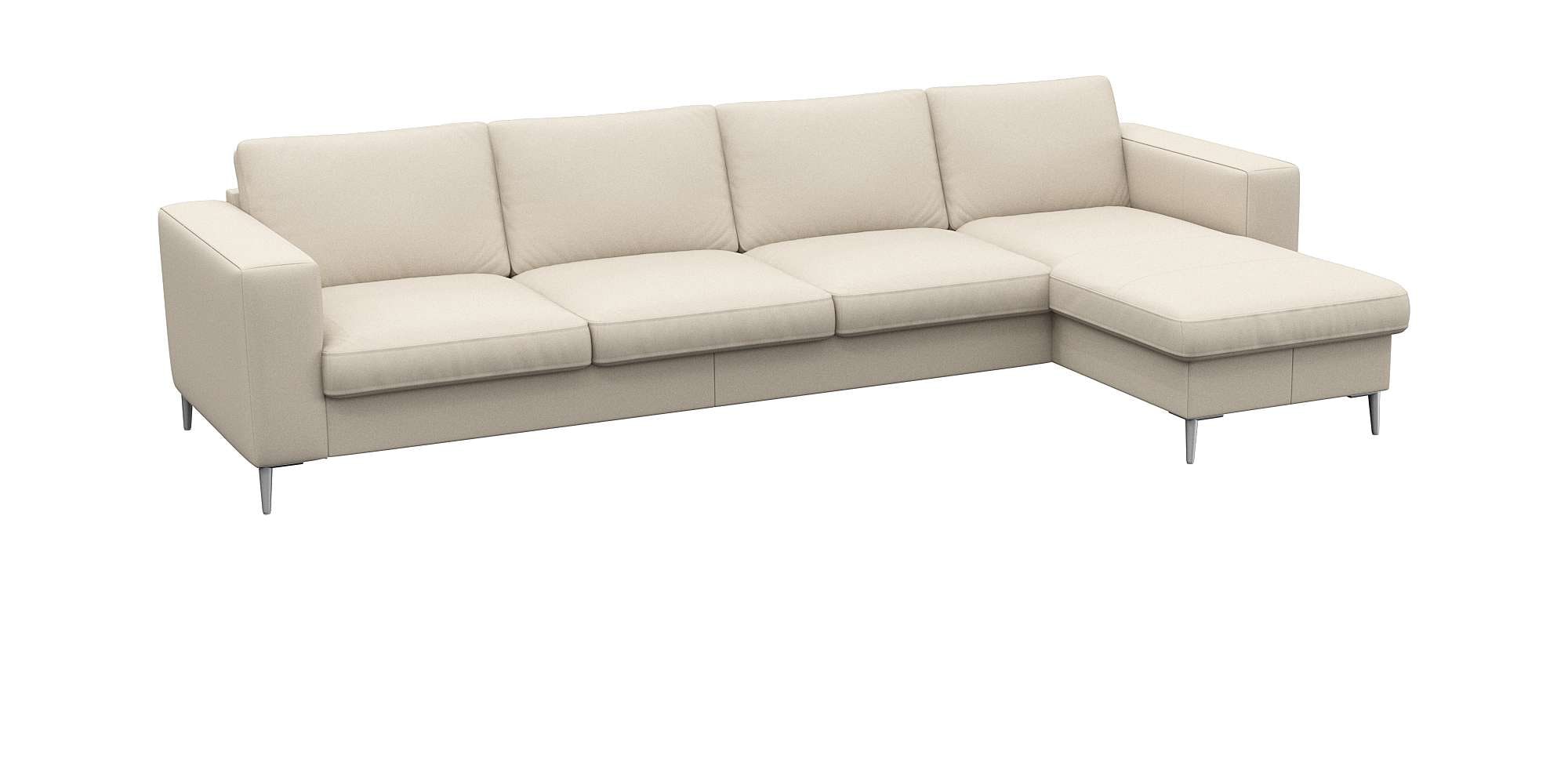 FLEXLUX Ecksofa »Fiore, super Sitzkomfort durch Kaltschaum im Sitz, L-Form«, breite Armlehnen, Füße Alu