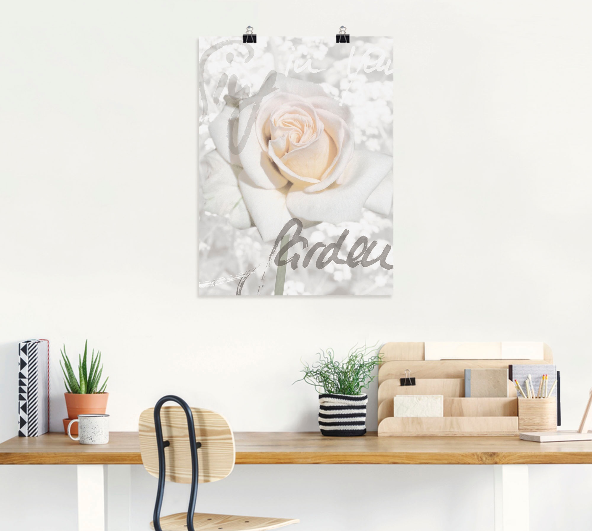 Artland Wandbild »In Lettern - Rose«, Blumen, (1 St.), als Alubild, Outdoorbild, Leinwandbild, Poster in verschied. Größen