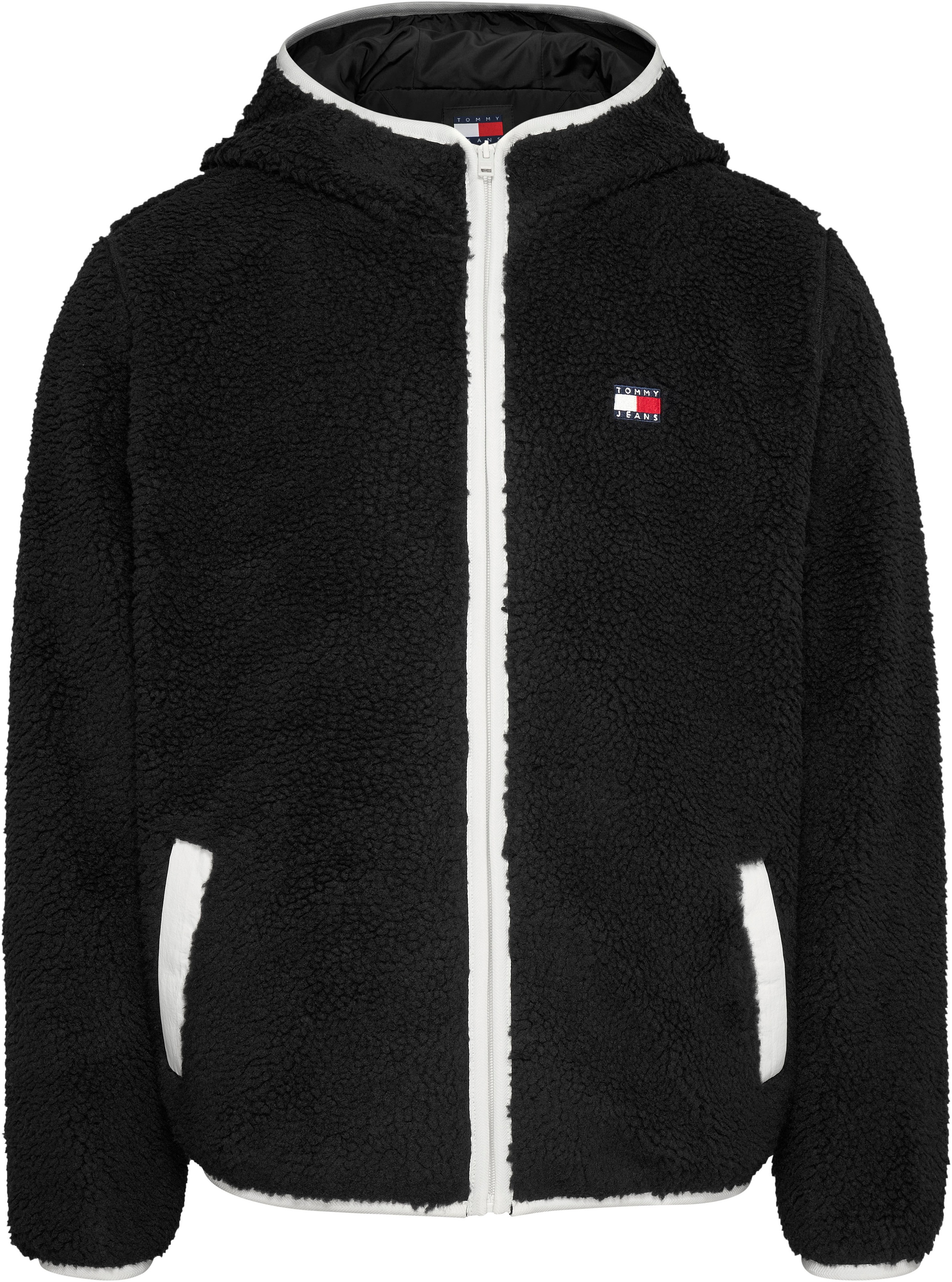 Tommy Jeans Sweatjacke »TJM REG BADGE TEDDY ZIP TRU EXT«, mit Logopatch