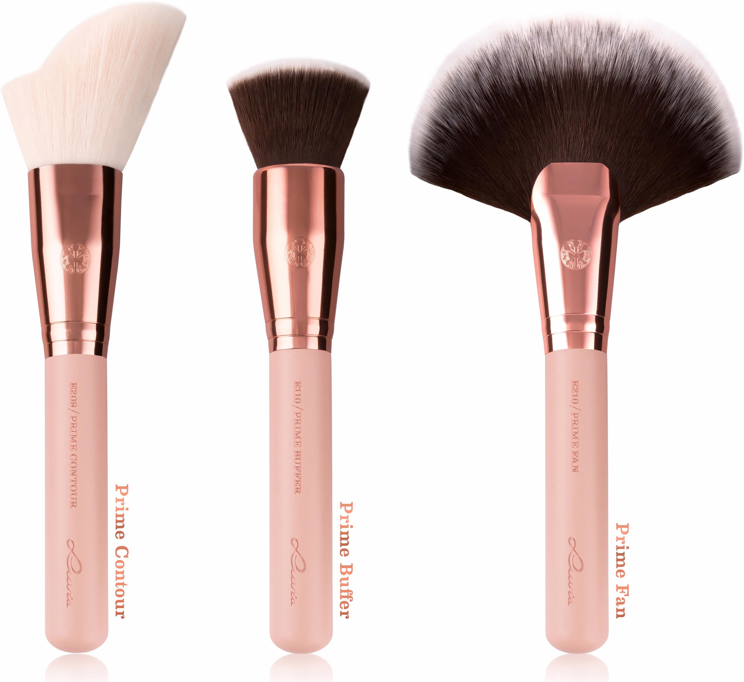 Luvia Cosmetics Kosmetikpinsel-Set »Essential Brushes - Rose Golden Vintage«, (15 tlg., inkl. Pinseltasche), vegan