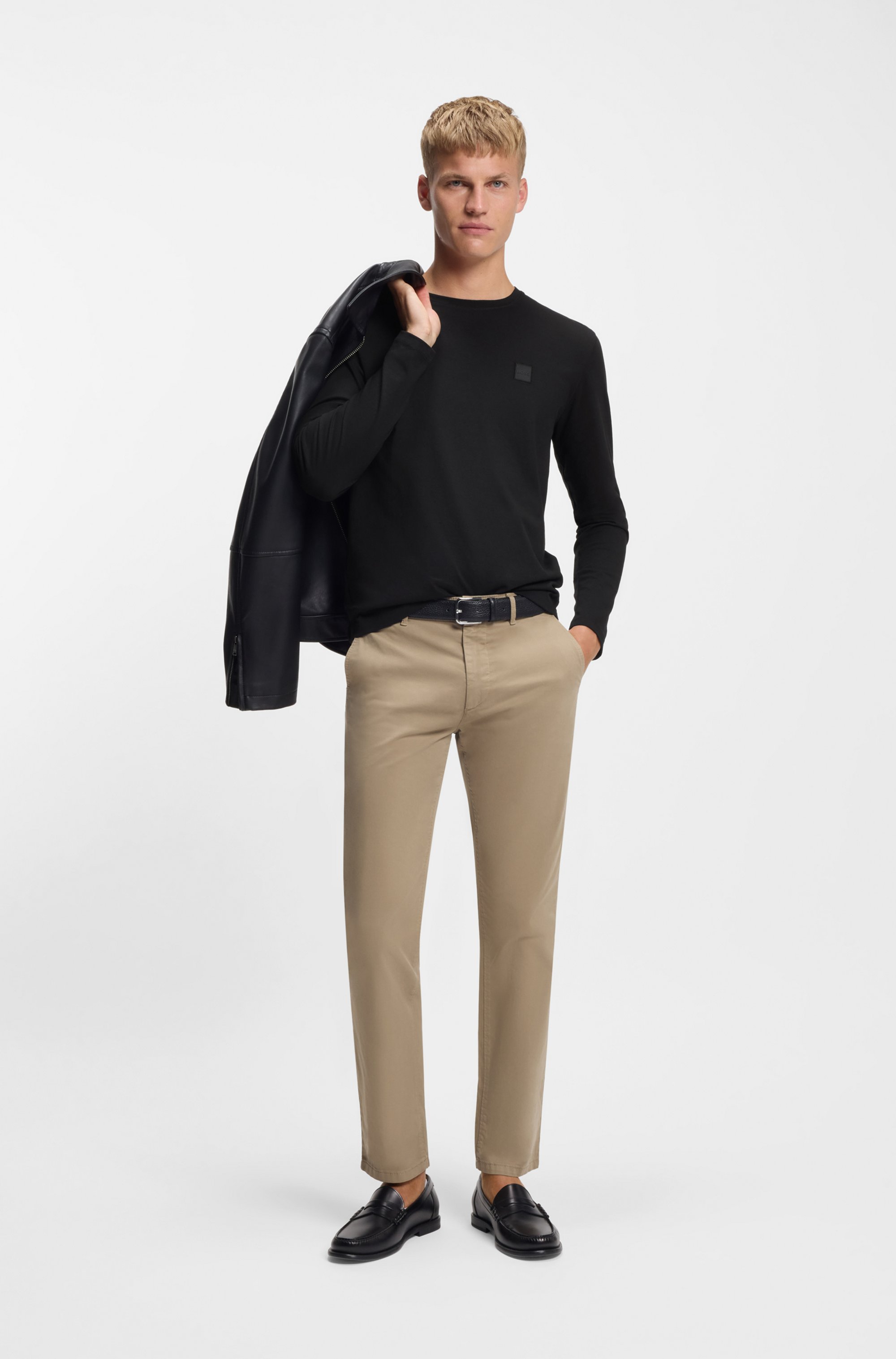 Thumbnail - BOSS ORANGE Langarmshirt "Tacks" mit Markenlogo auf der Brust