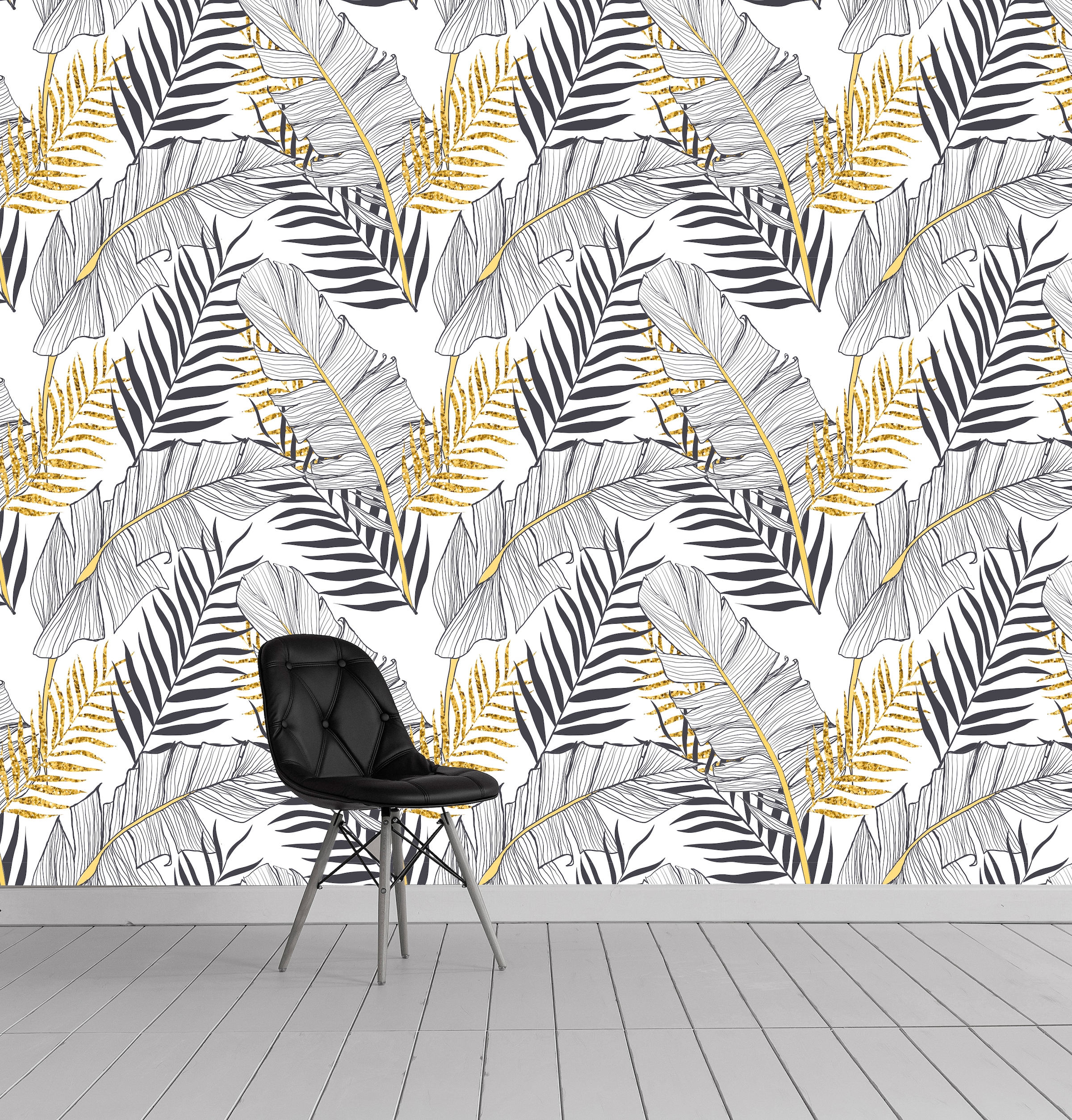 queence Vinyltapete »Eleonora«, bedruckt-Motiv-botanisch-floral-gemustert-natürlich, 90x250cm, selbstklebend, kinderleichte Anbringung, Sticker