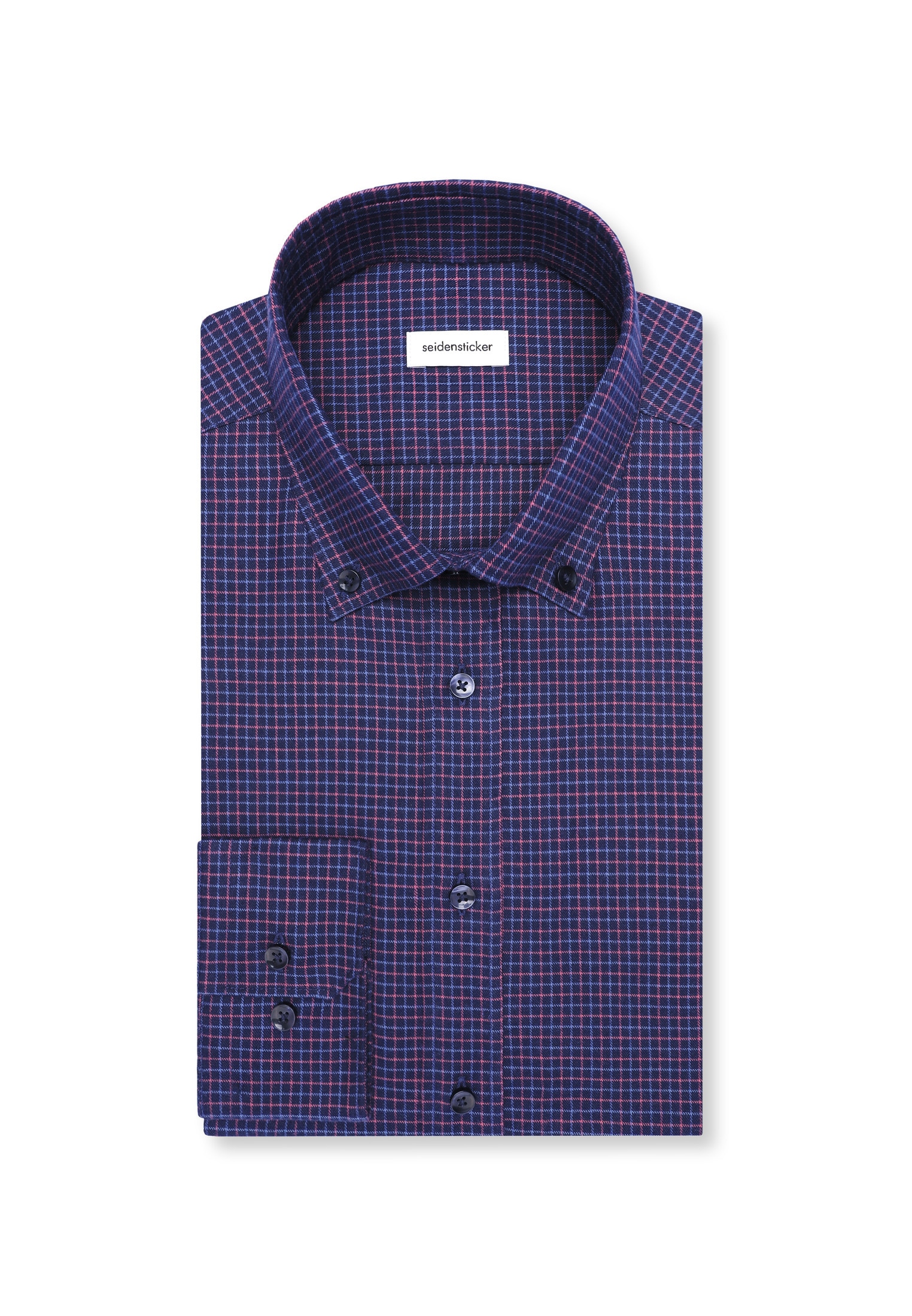 seidensticker Flanellhemd »Schwarze Rose« Slim 1/1 Button-Down-Kragen Karo