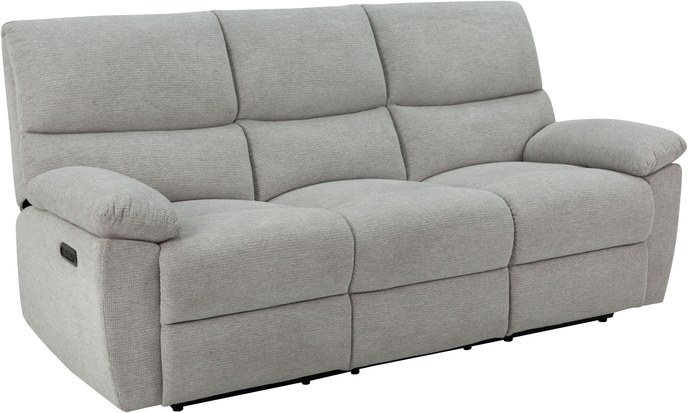 Home affaire 3-Sitzer »LANNOY, manuelle o. elelektrische Relaxfunktion in 2 Sitzen, USB A/C«, Liegefunktion (105°-150°), Reclinersofa, Webstoff, Federkern