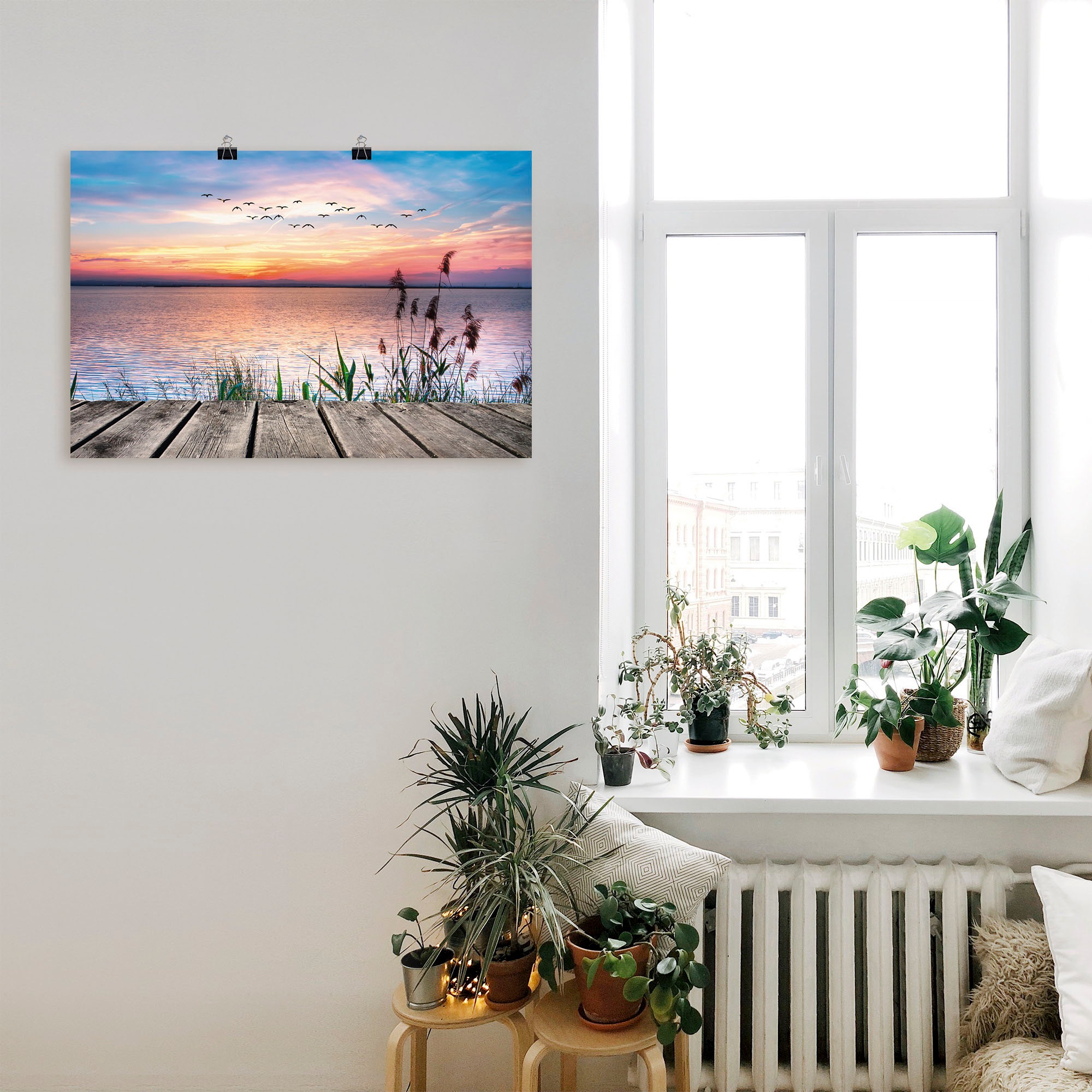 Artland Wandbild »Der See in den Farben der Wolken«, Gewässer, (1 St.), als Alubild, Outdoorbild, Leinwandbild, Poster, Wandaufkleber