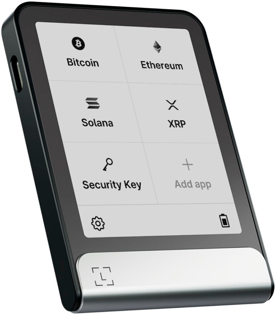 LEDGER Krypto Hardware-Wallet "Flex ", B:5,64cm H:7,8cm T:0,83cm, grau, Chipkartenleser