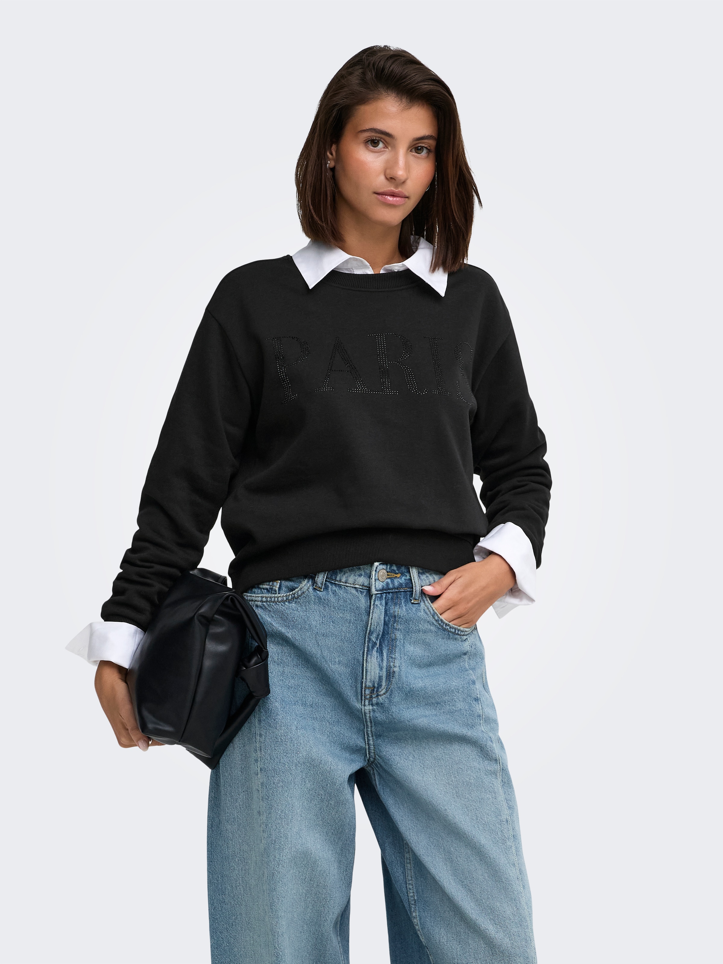 JDY Sweatshirt »JDYPARIS L/S EMB SWEAT JRS NOOS«, Baumwollmischung, regular fit
