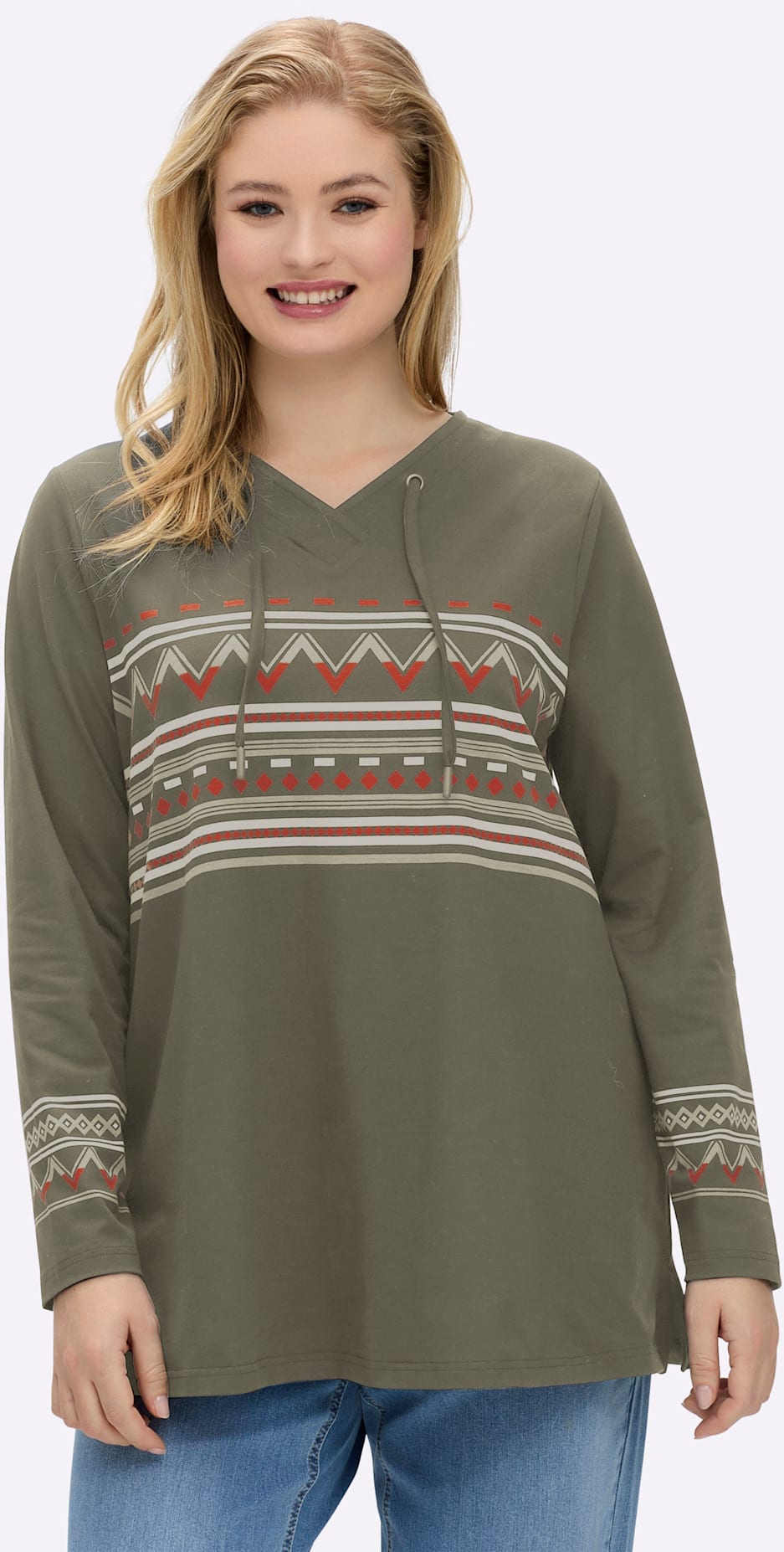 Sheego Langarmshirt "Shirt" 1 Stk. tlg. günstig online kaufen