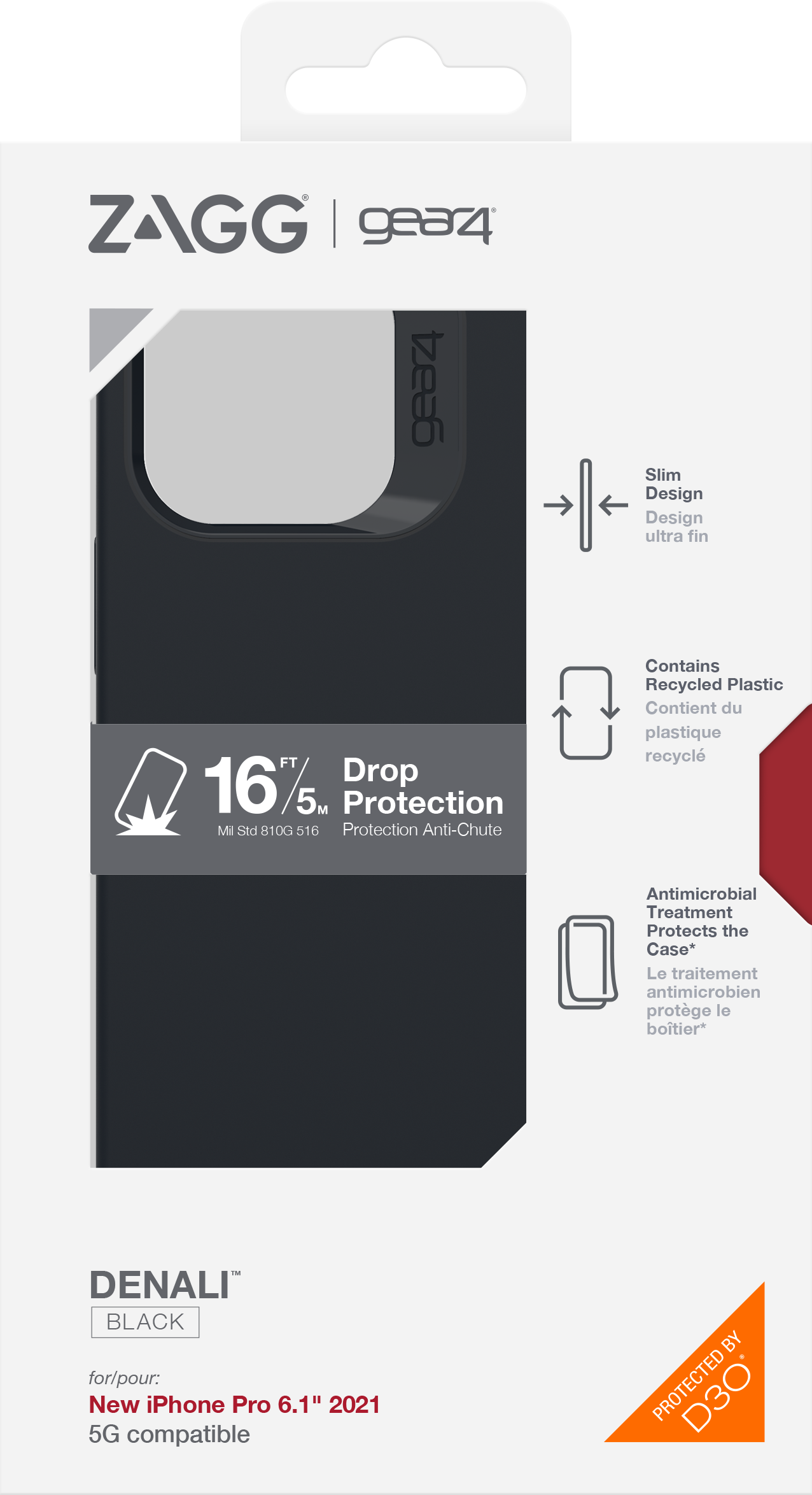 Gear4 Backcover »Denali for iPhone 13 Pro Black 47360 SCHWARZ«, iPhone 13 Pro, 15,5 cm (6,1 Zoll)
