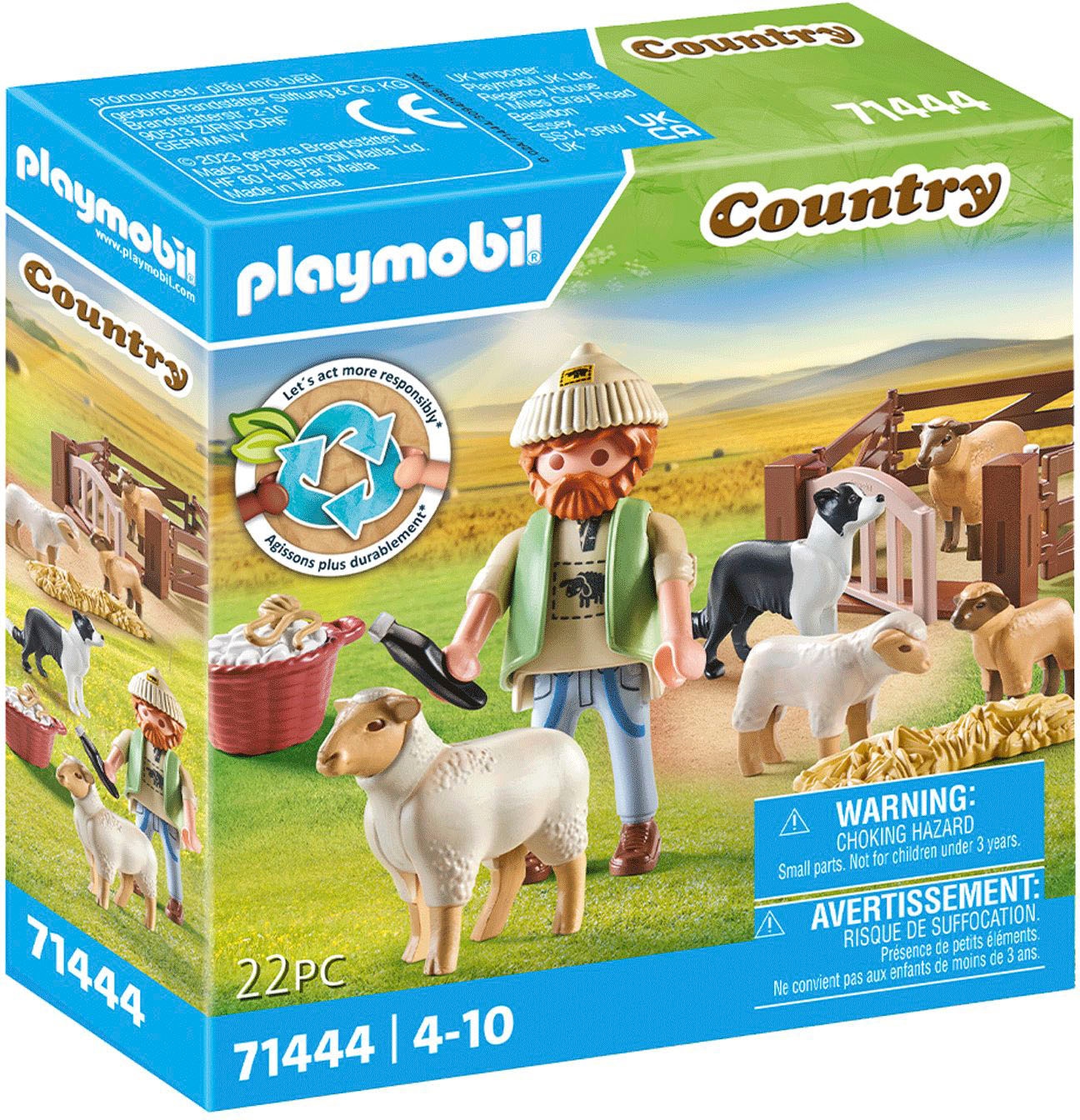 Playmobil® Konstruktions-Spielset »Junger Schäfer mit Schafen (71444), Country«, (69 St.), teilweise aus recyceltem Material; Made in Europe